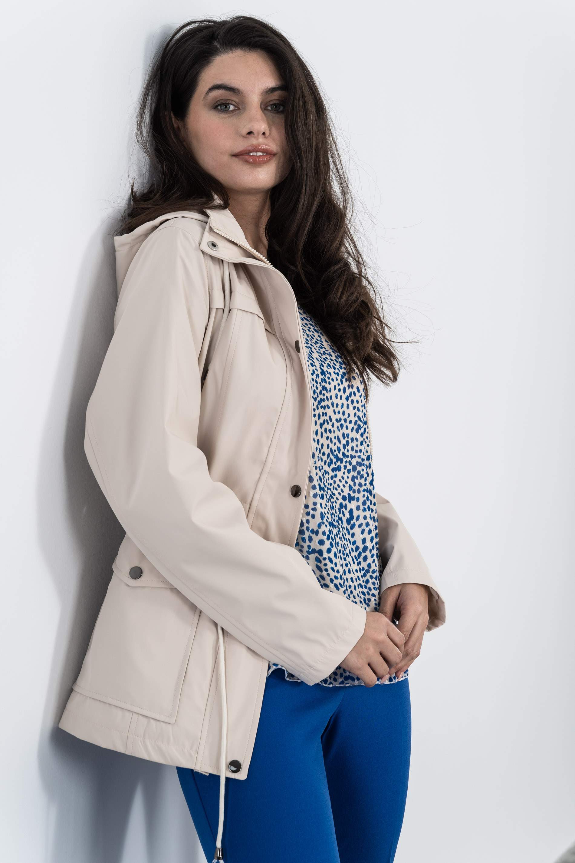 BLUSA PLUMETI ESTAMPADA AZUL