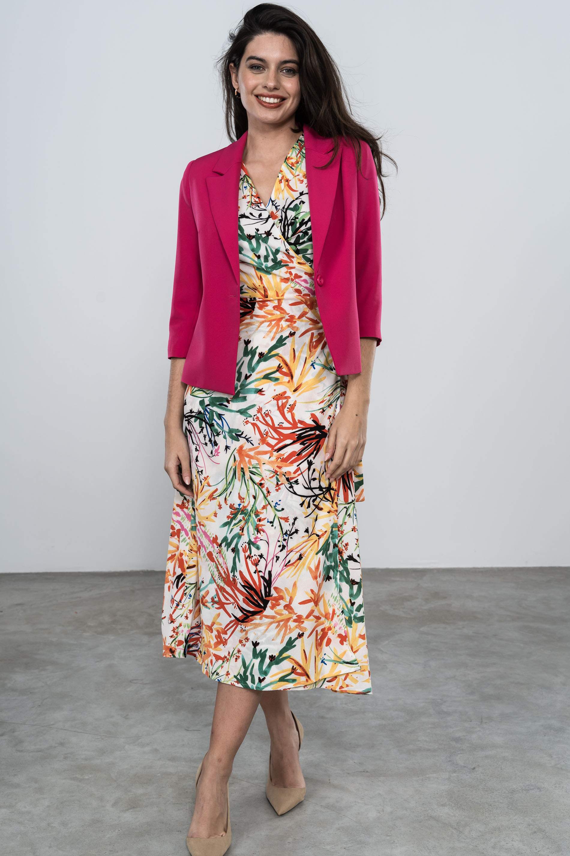 AMERICANA BOTON CORTA FUCSIA