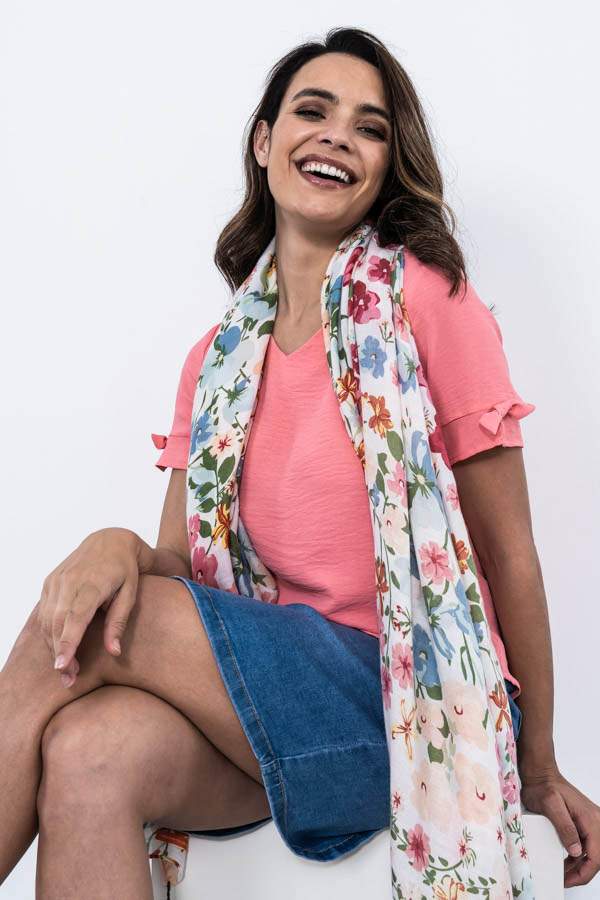 BLUSA LACITOS MANGA CORTA CORAL