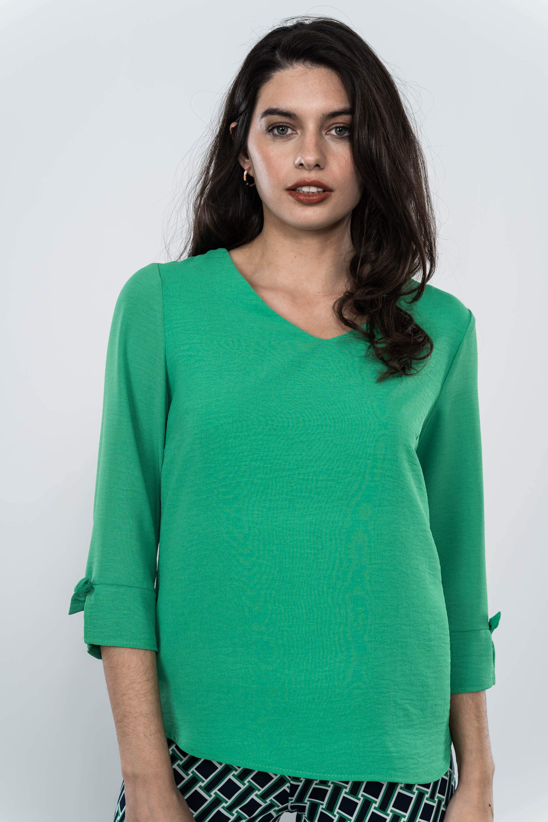 BLUSA MANGA LAZADA VERDE