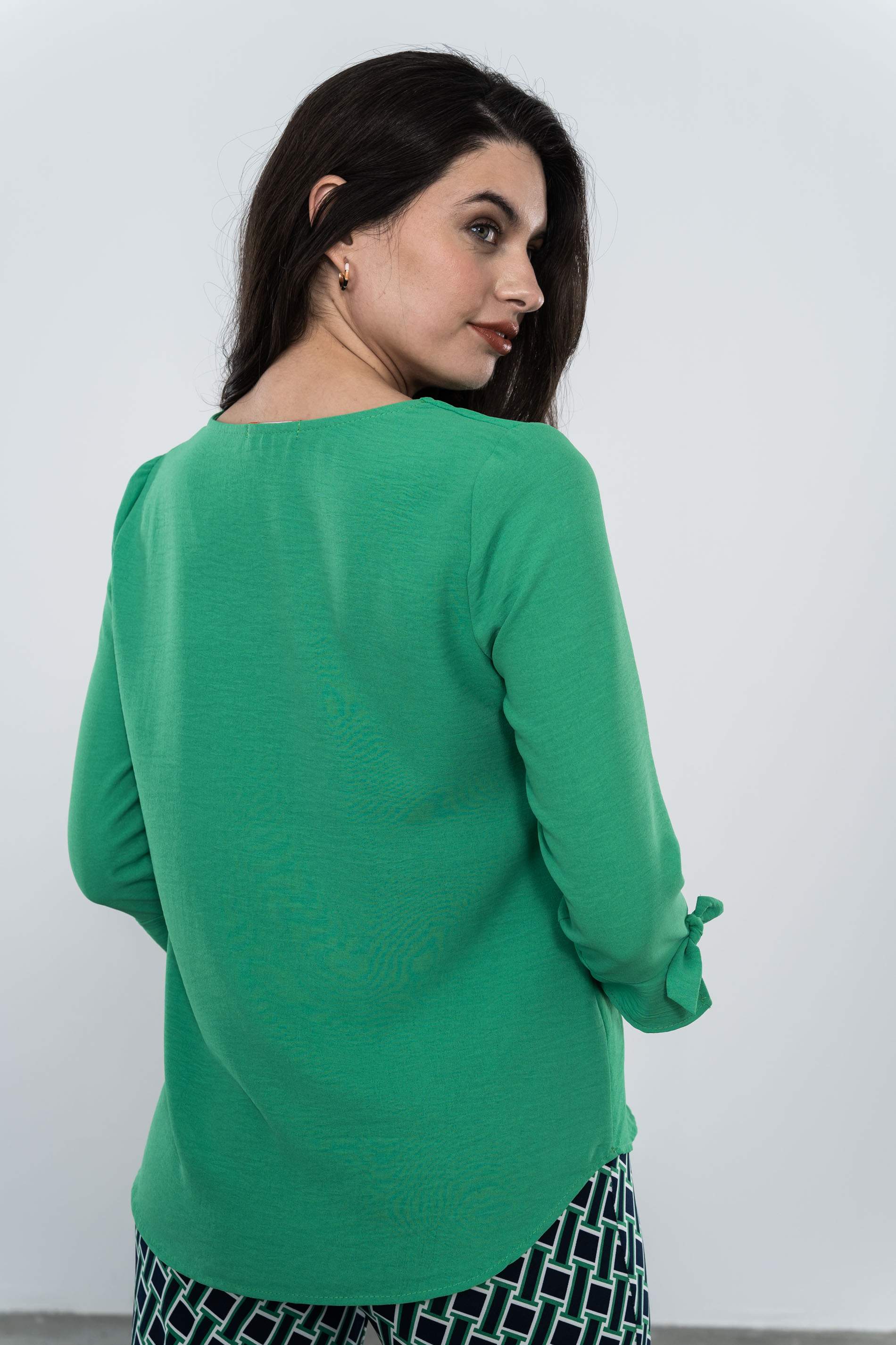 BLUSA MANGA LAZADA VERDE