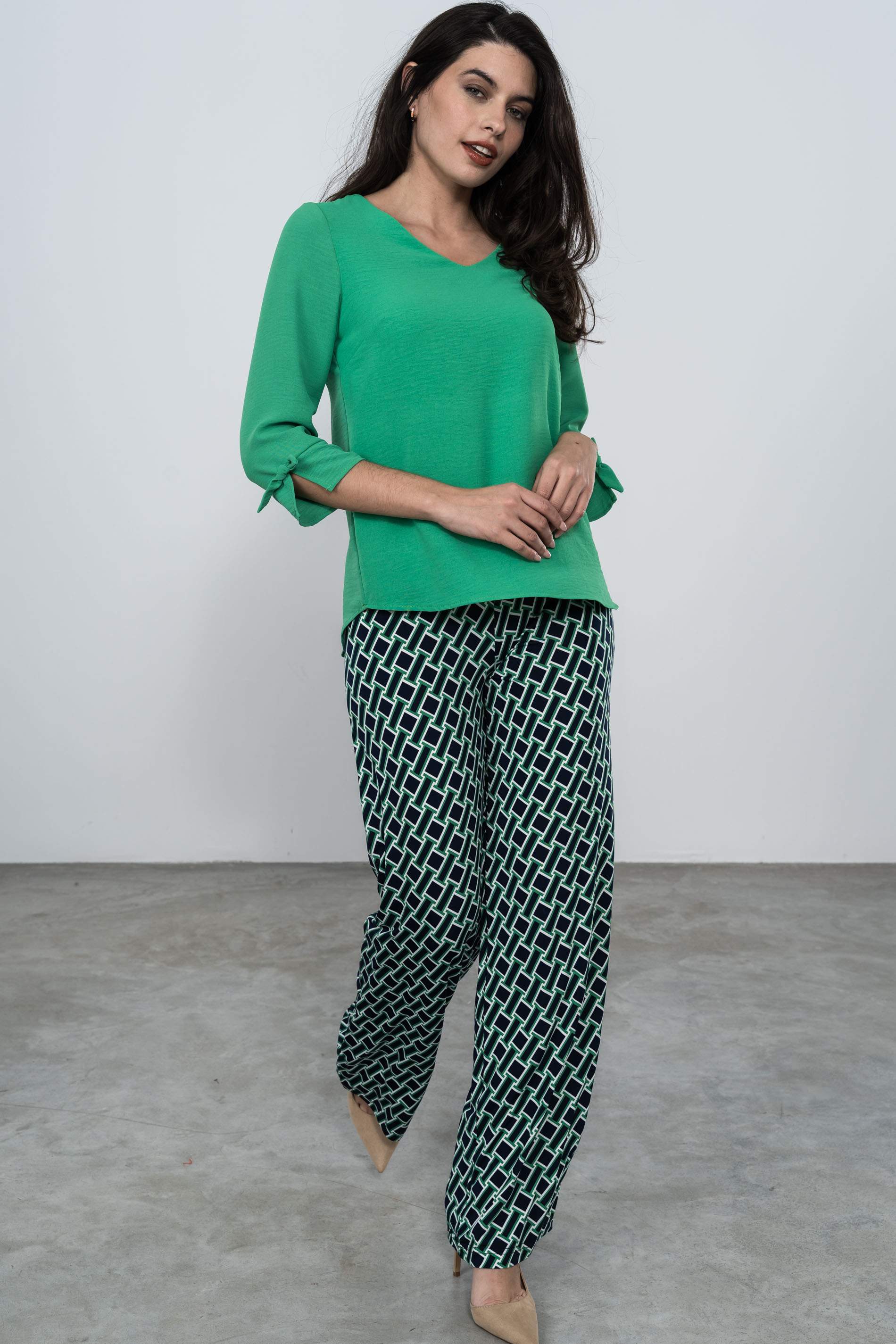 BLUSA MANGA LAZADA VERDE