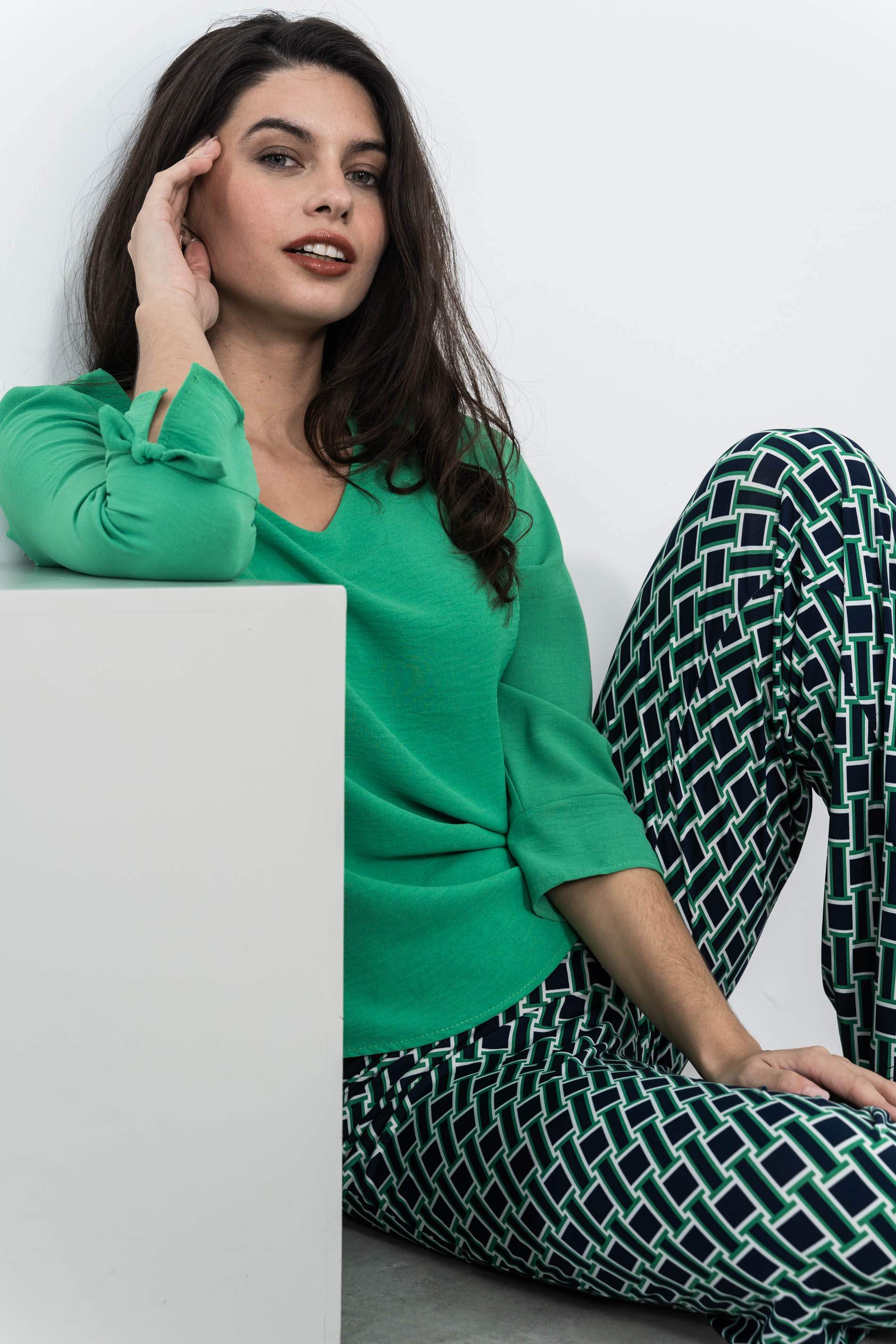 BLUSA MANGA LAZADA VERDE