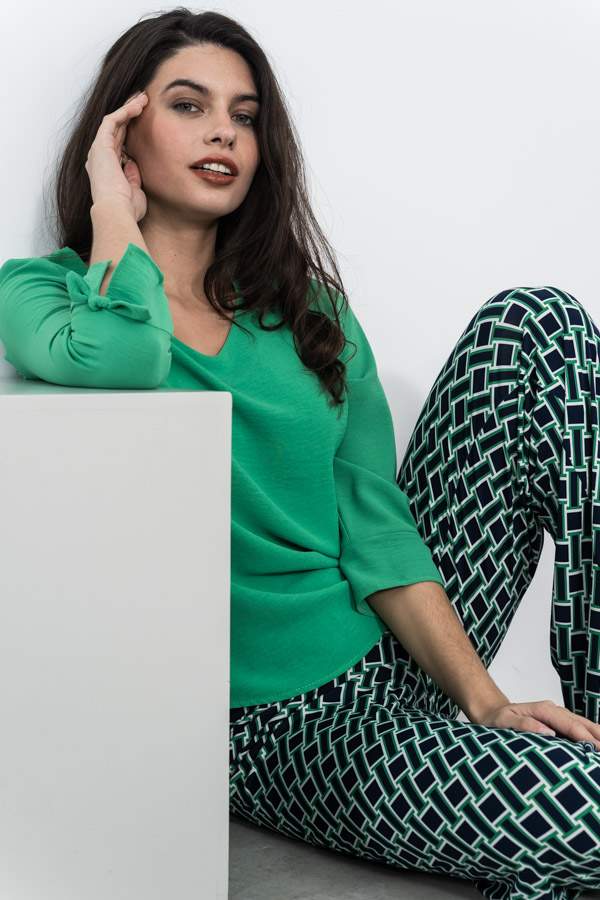 BLUSA MANGA LAZADA VERDE