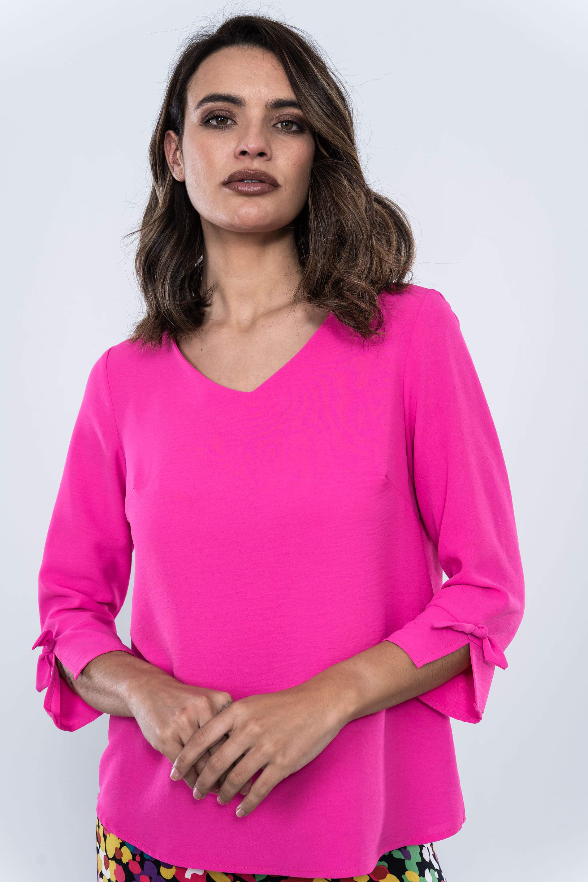 BLUSA MANGA LAZADA  FUCSIA