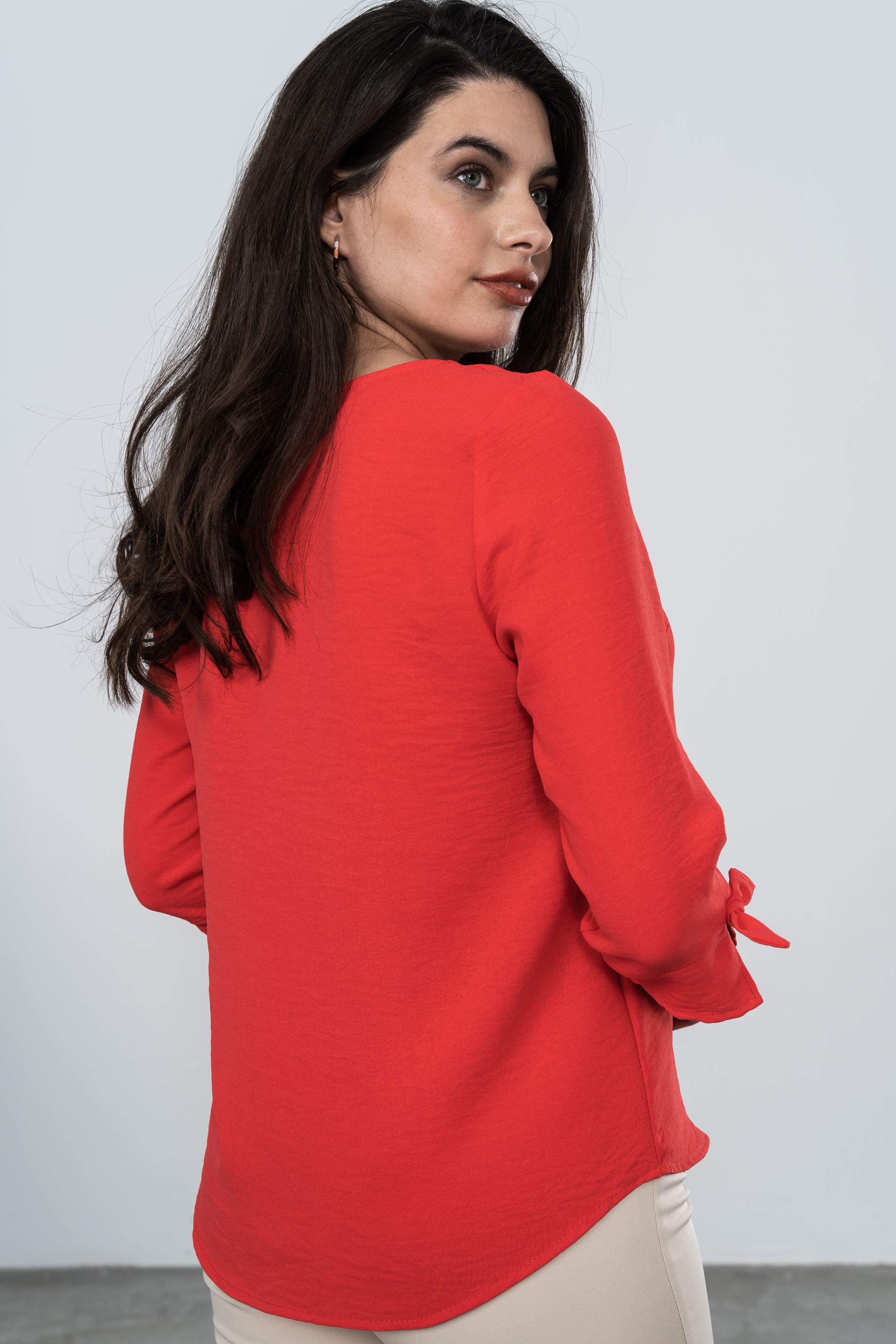 BLUSA MANGA LAZADA ROJO