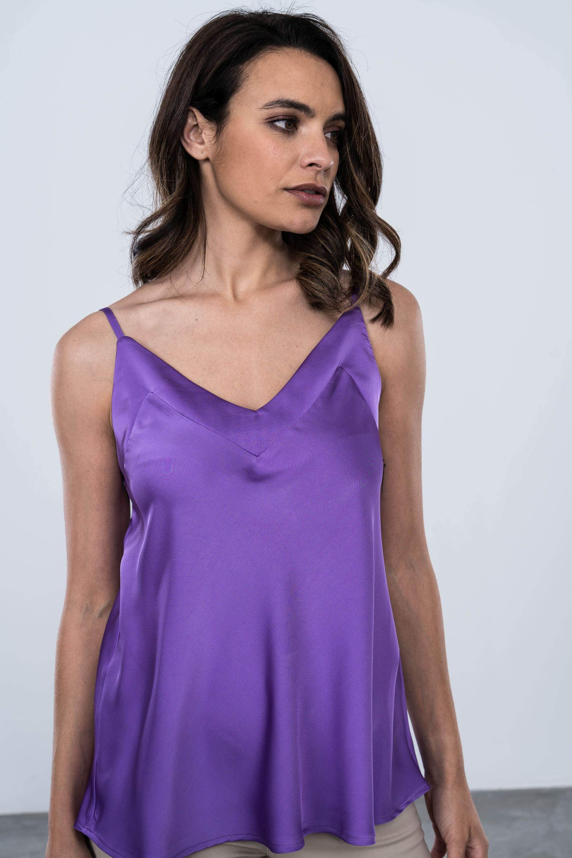 TOP LENCERO SATINADO VIOLETA