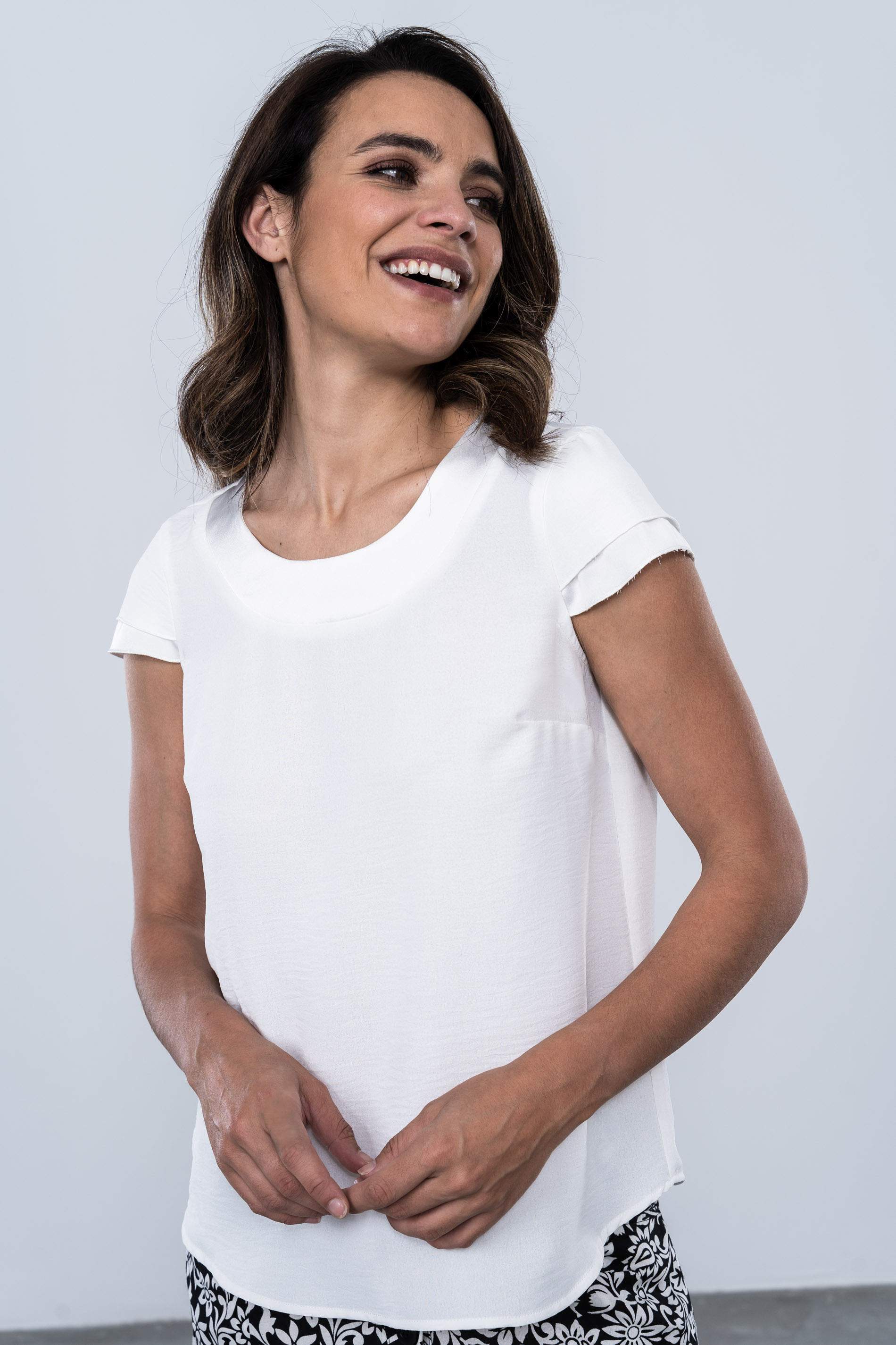 BLUSA COMBINADA SATEN BLANCO