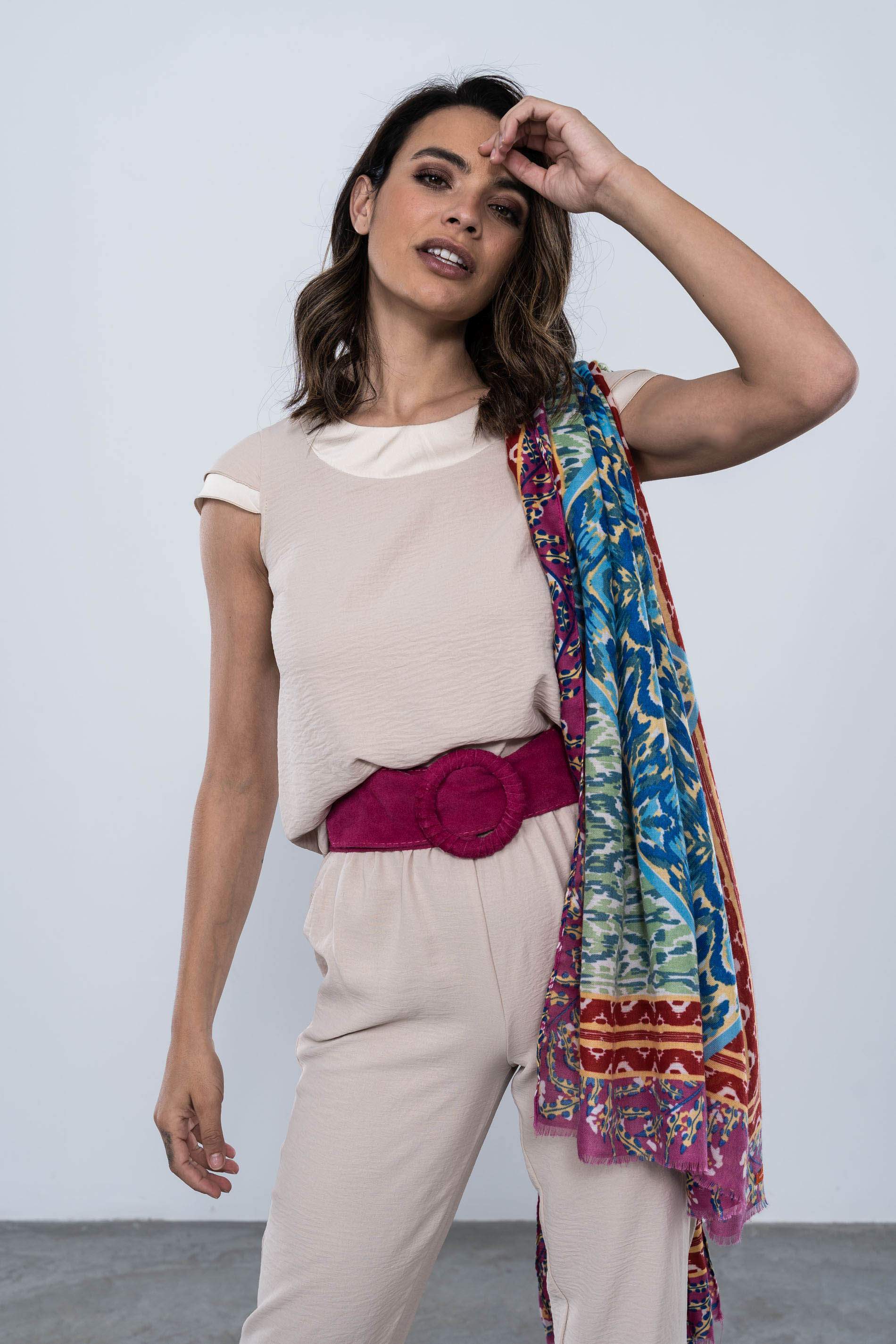 BLUSA COMBINADA SATEN BEIGE