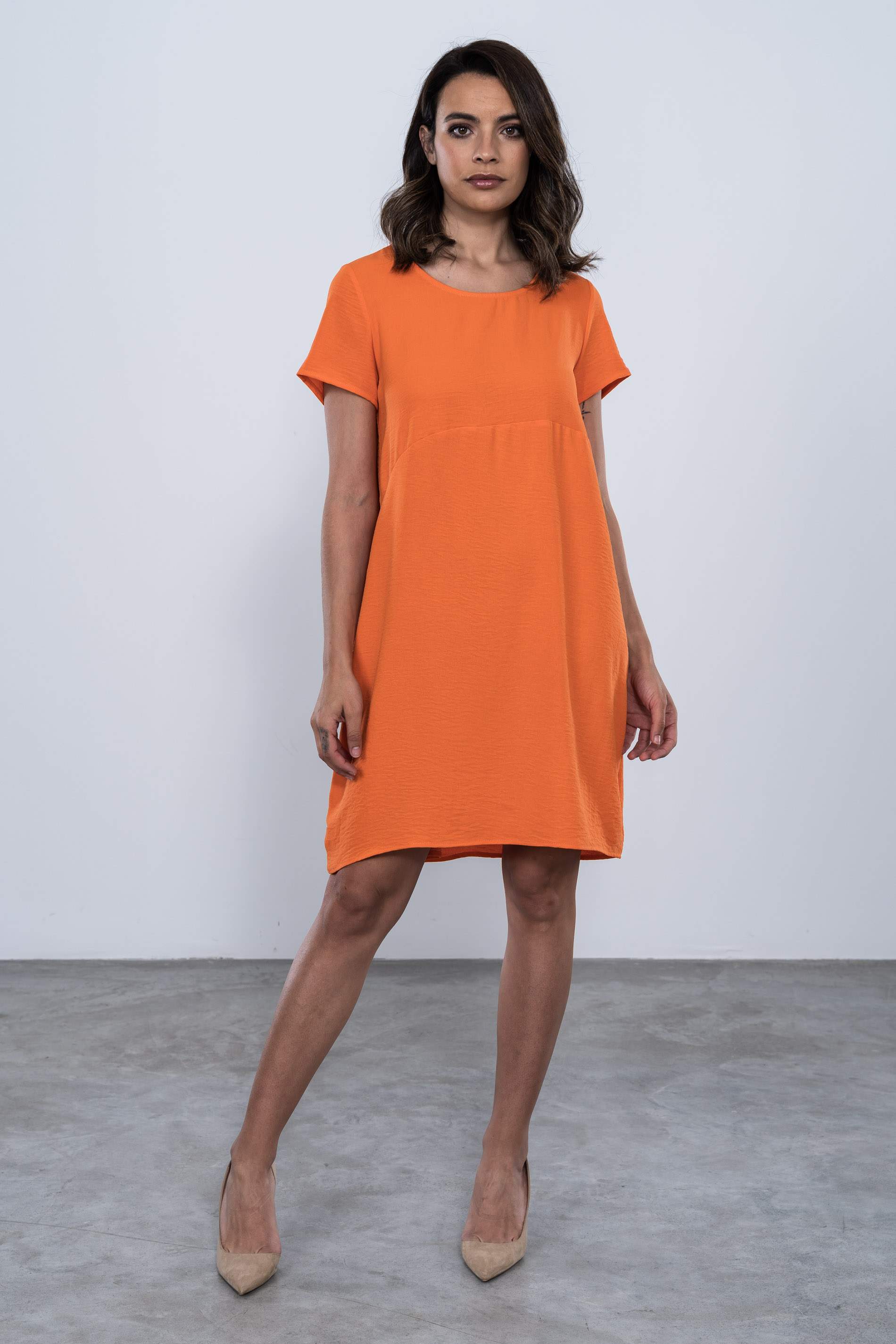 VESTIDO HOLGADO M/C NARANJA