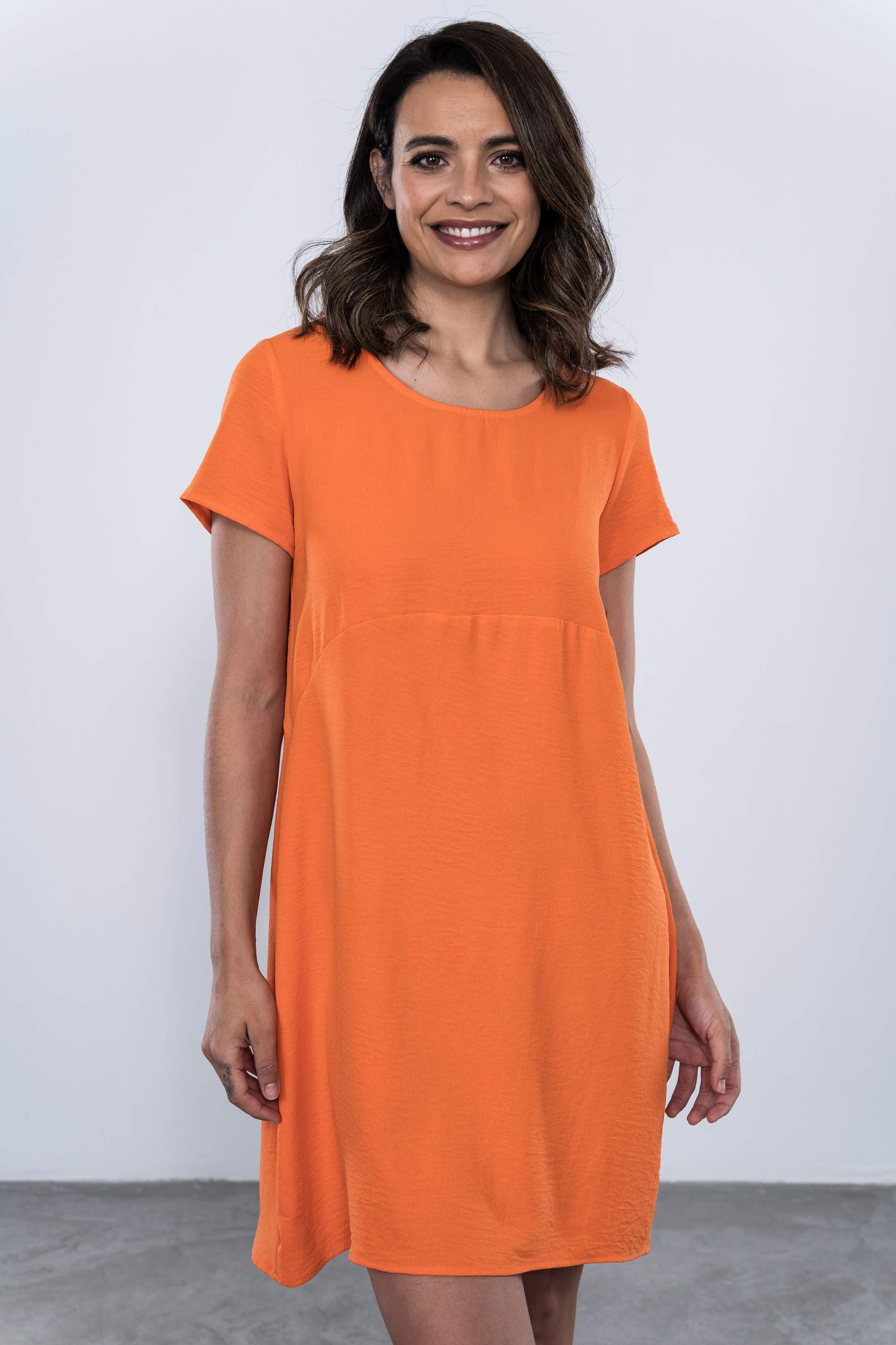 VESTIDO HOLGADO M/C NARANJA