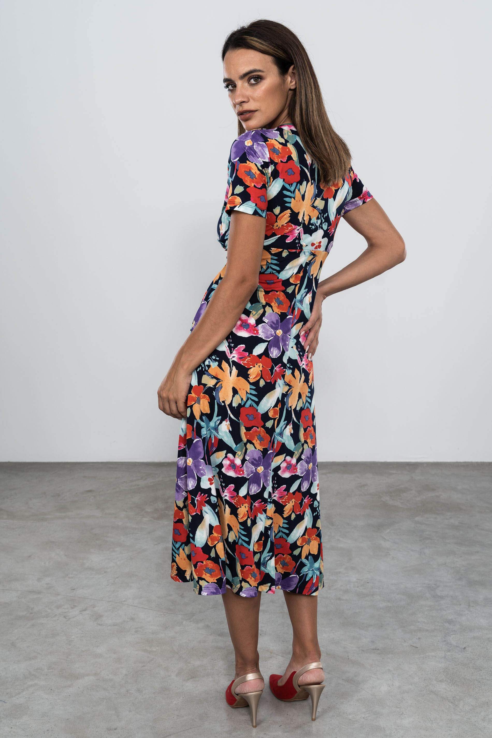VESTIDO FLORAL DETALLE NUDO