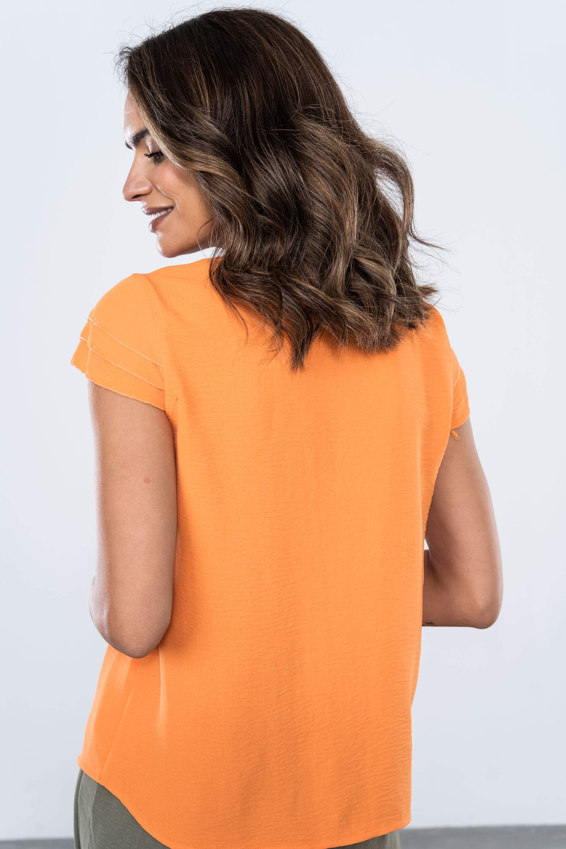 BLUSA MANGA CAPAS NARANJA