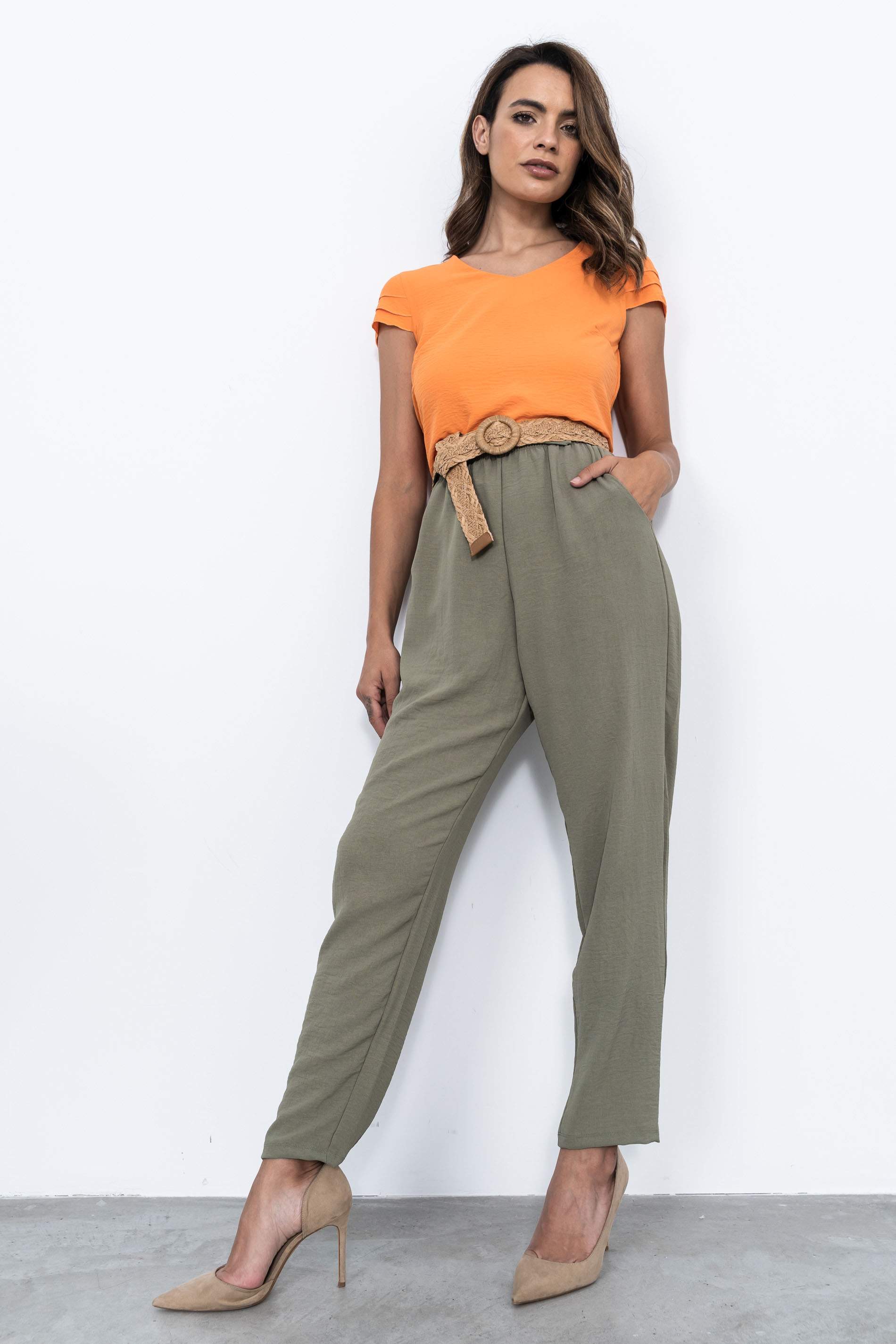 BLUSA MANGA CAPAS NARANJA