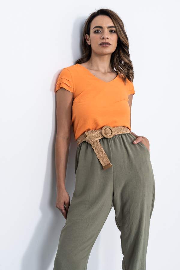 BLUSA MANGA CAPAS NARANJA