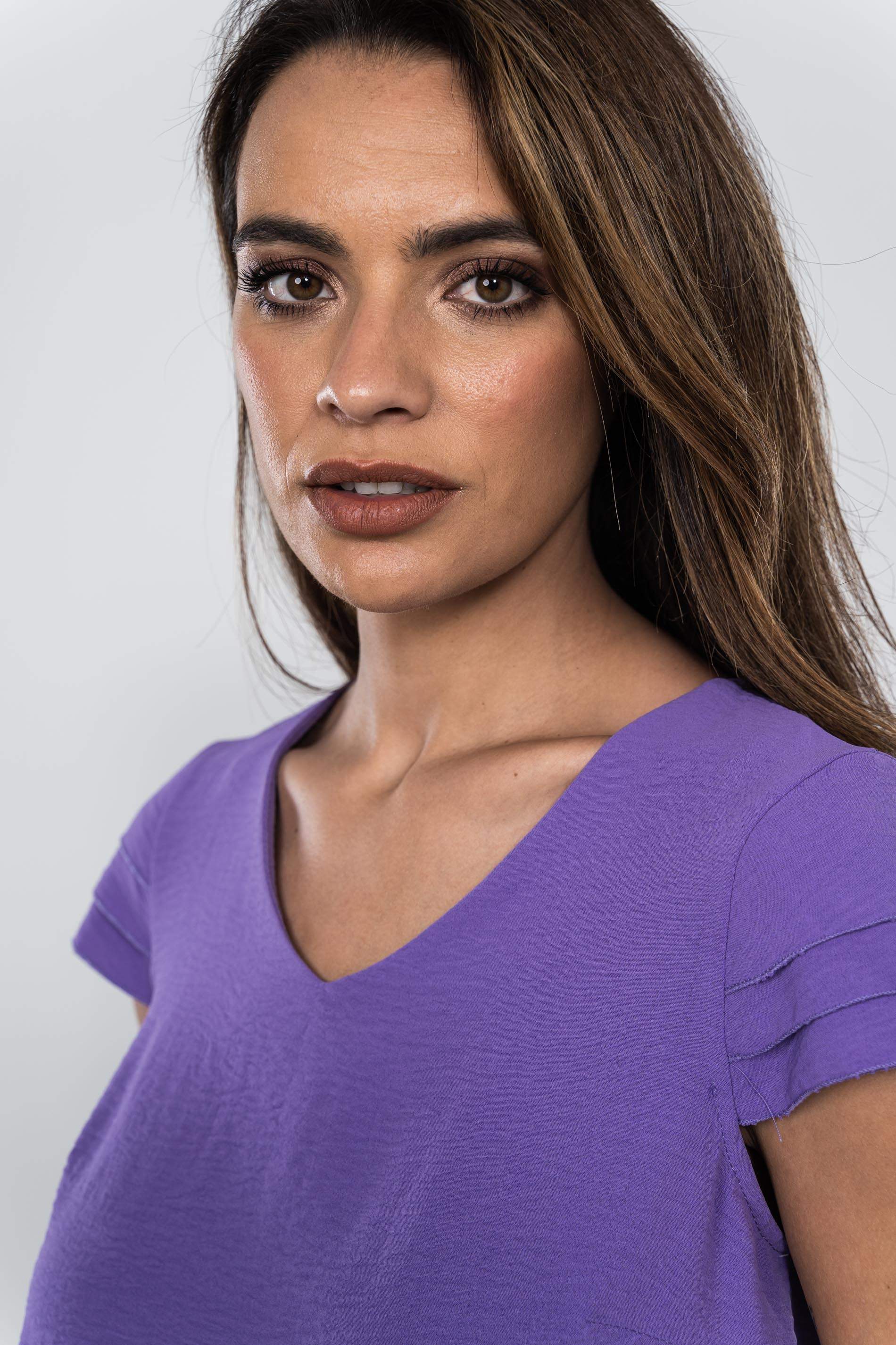 BLUSA MANGA CAPAS LAVANDA