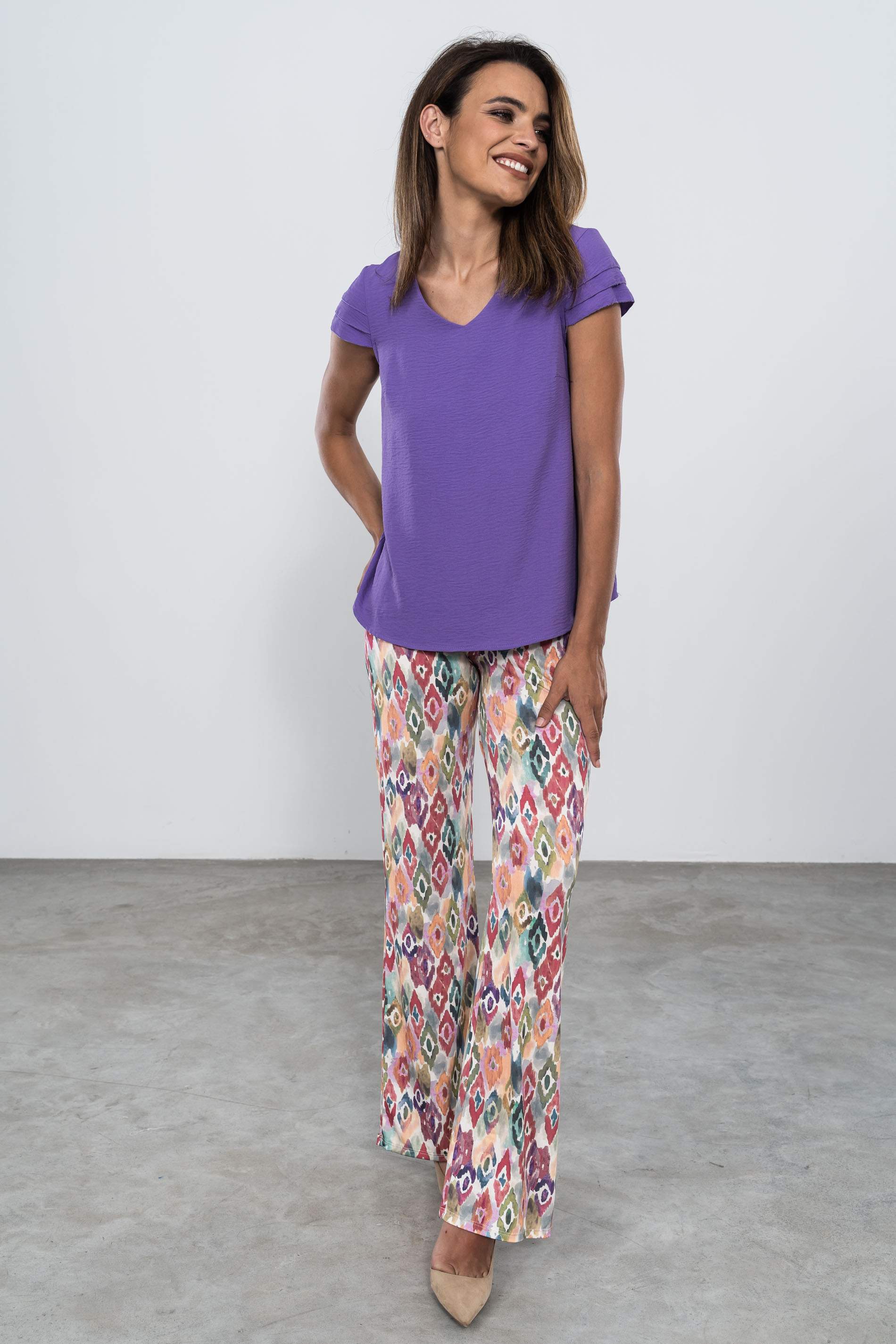 BLUSA MANGA CAPAS LAVANDA