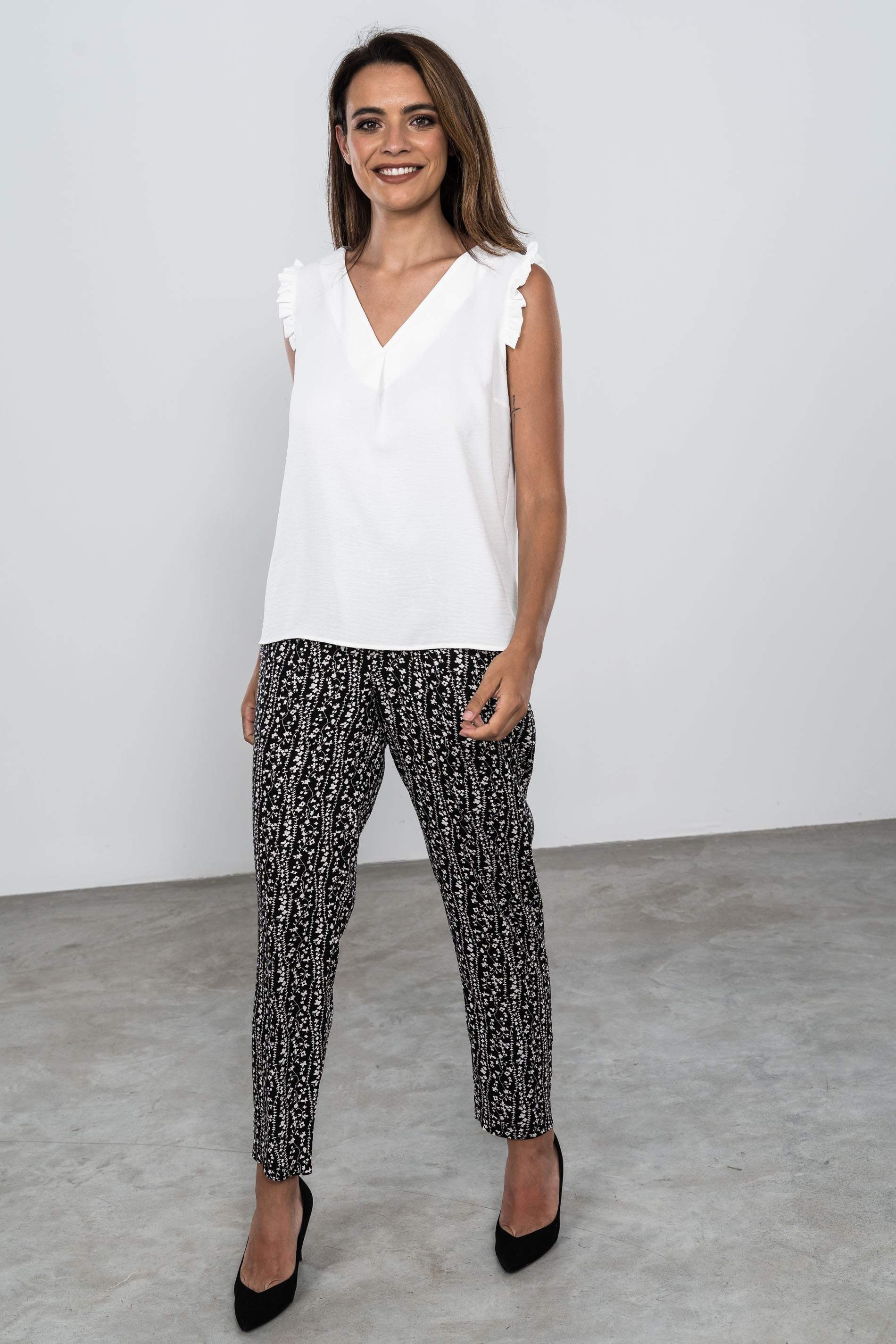 PANTALON HOLGADO RAMAS FLOR