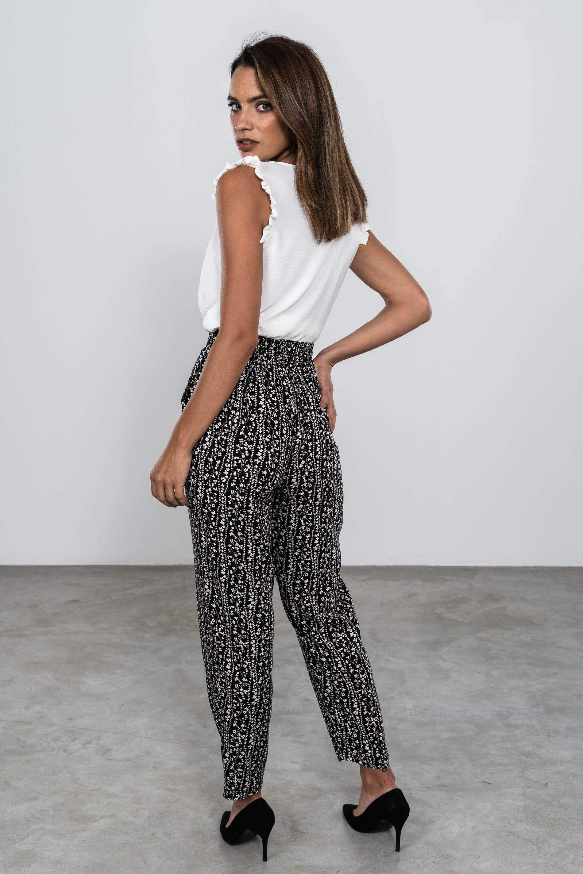 PANTALON HOLGADO RAMAS FLOR