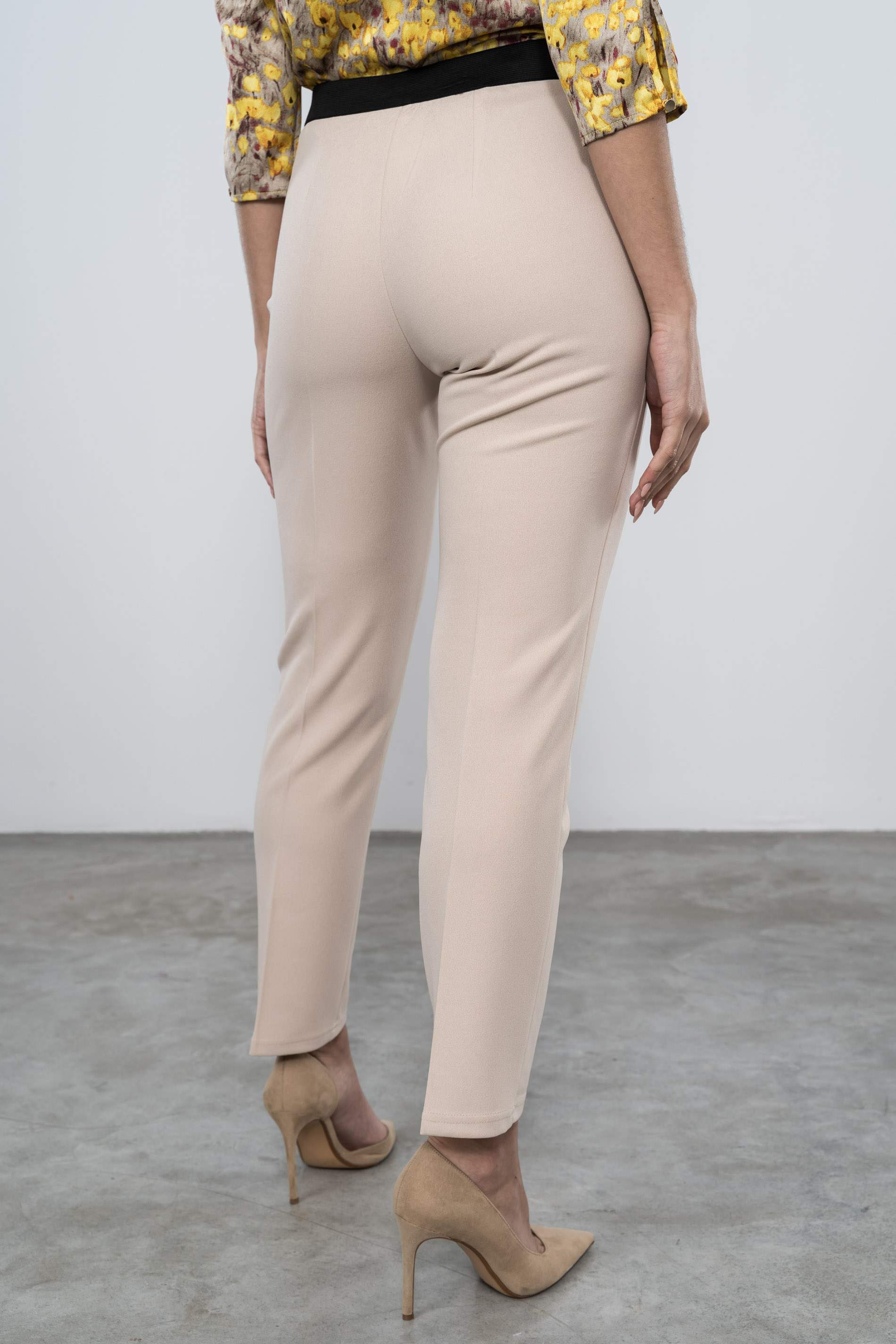 PANTALON GOMA CONTRASTE BEIGE