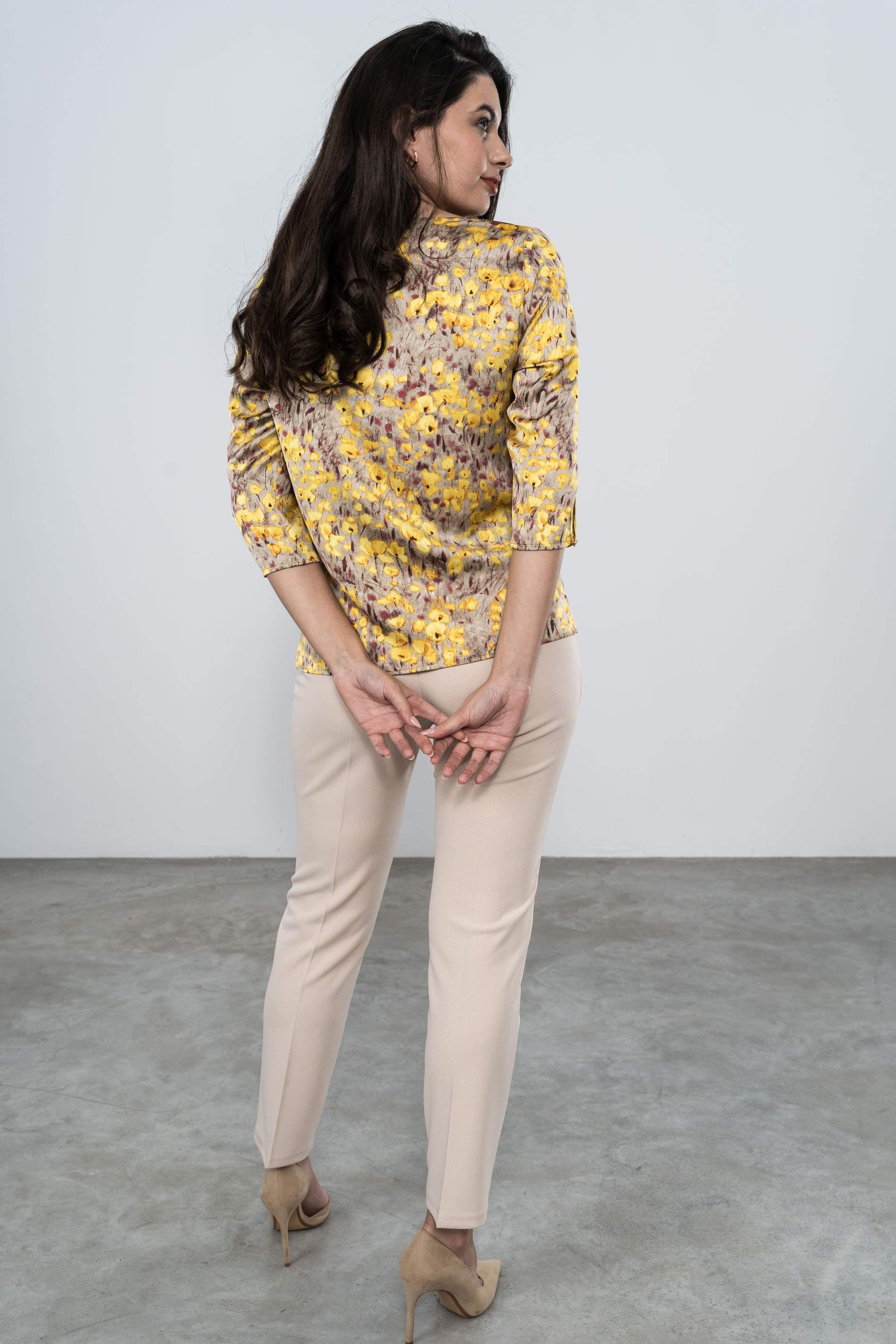 PANTALON GOMA CONTRASTE BEIGE