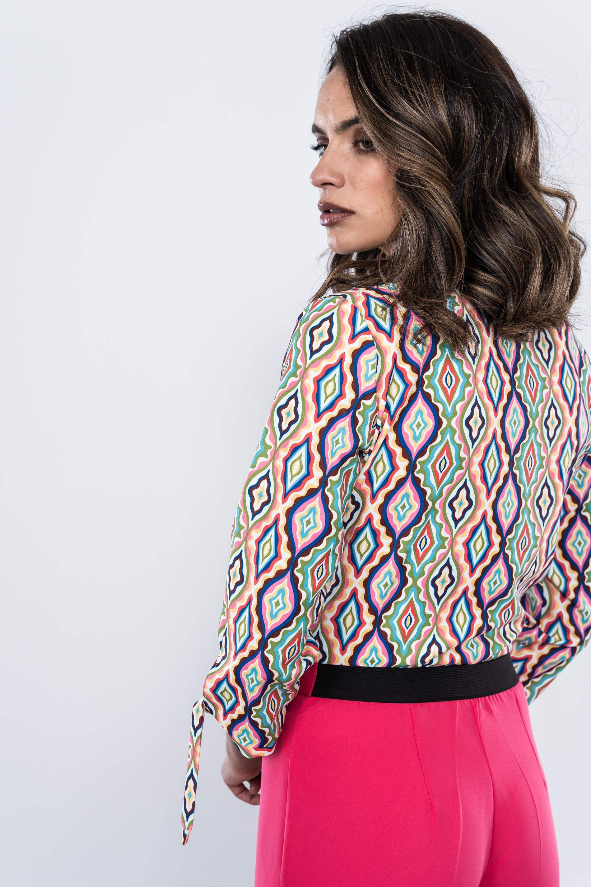 PANTALON VESTIR GOMA CINTURA FUCSIA