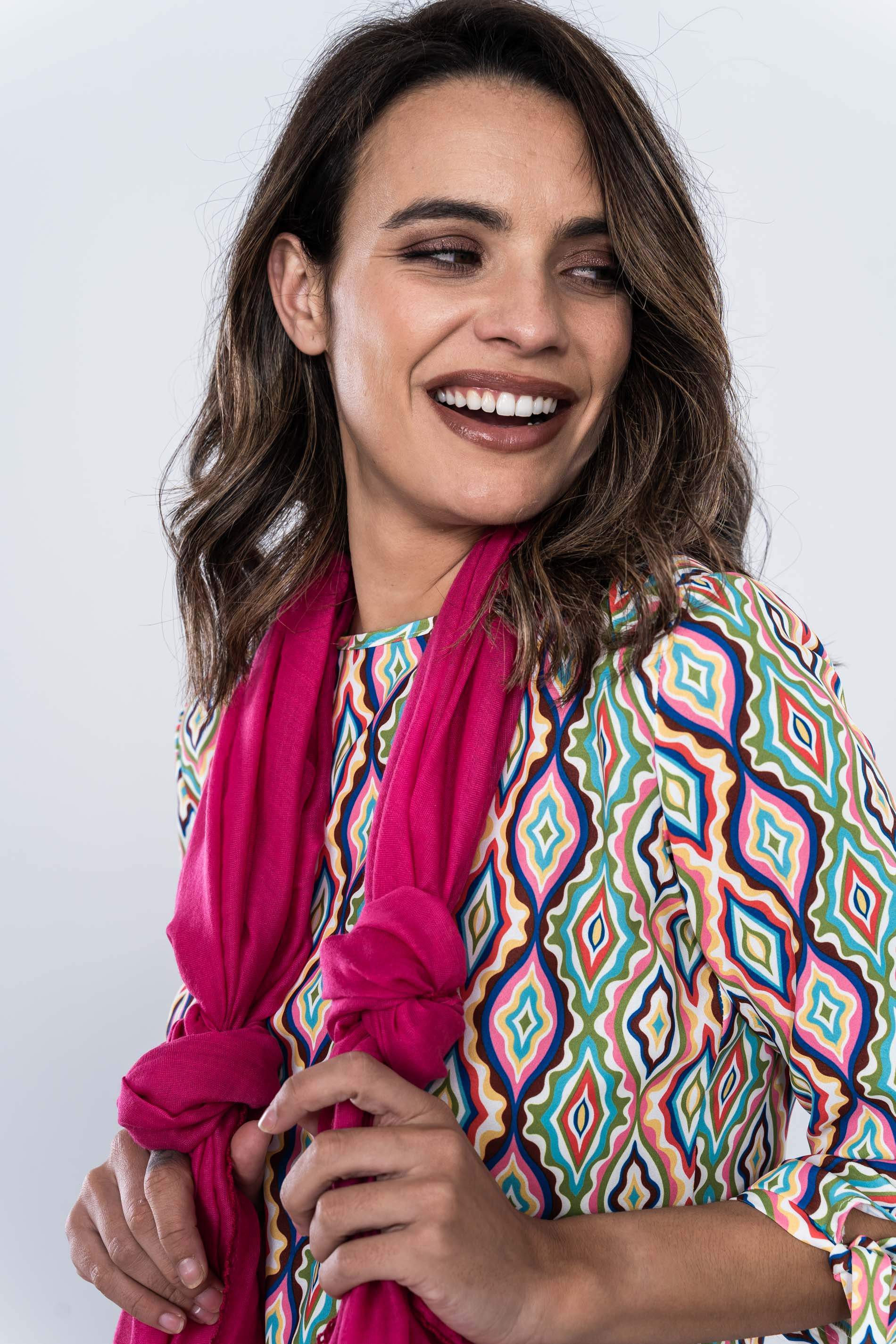 PANTALON VESTIR GOMA CINTURA FUCSIA