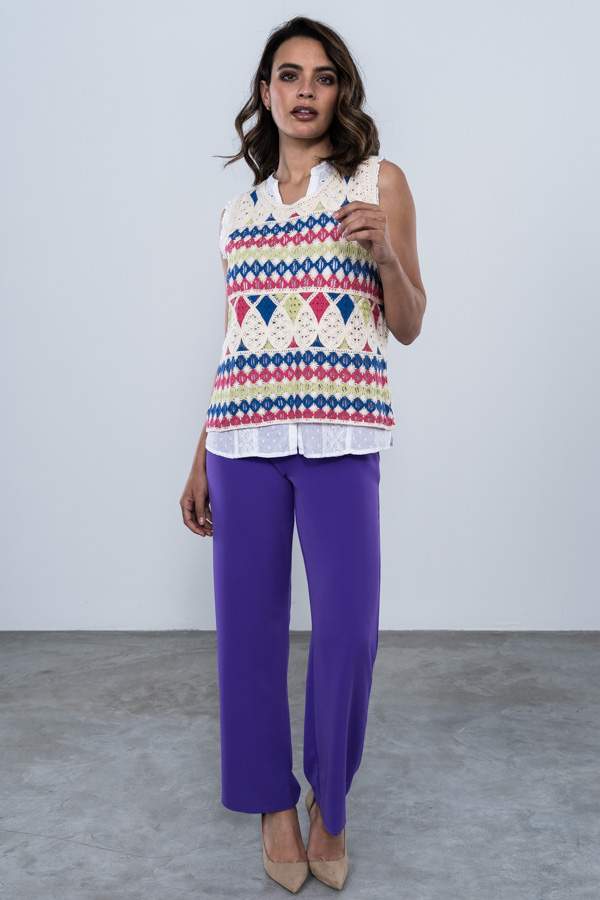 PANTALON FLUIDO VESTIR VIOLETA