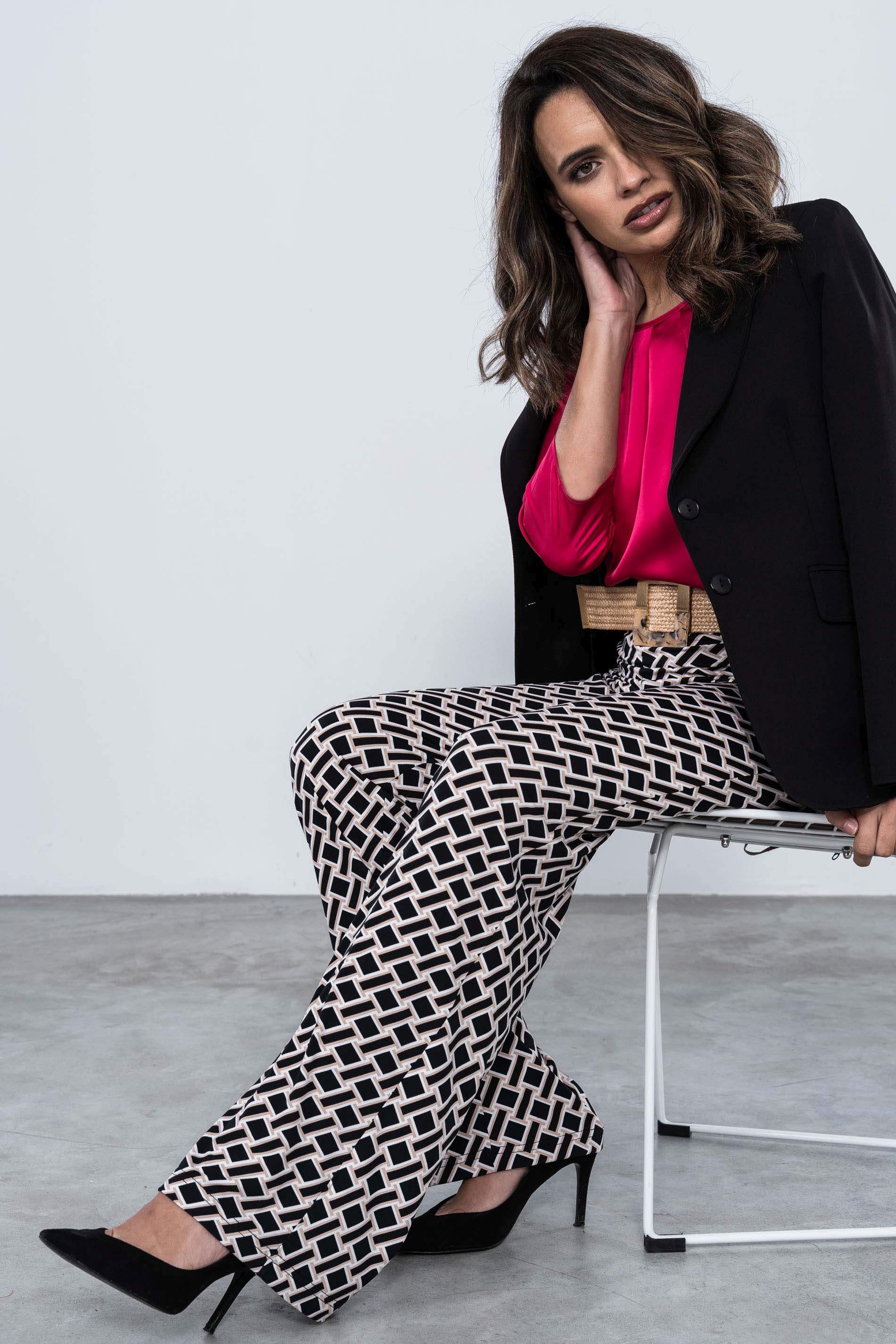 BLUSA PLIEGUES SATINADA FUCSIA