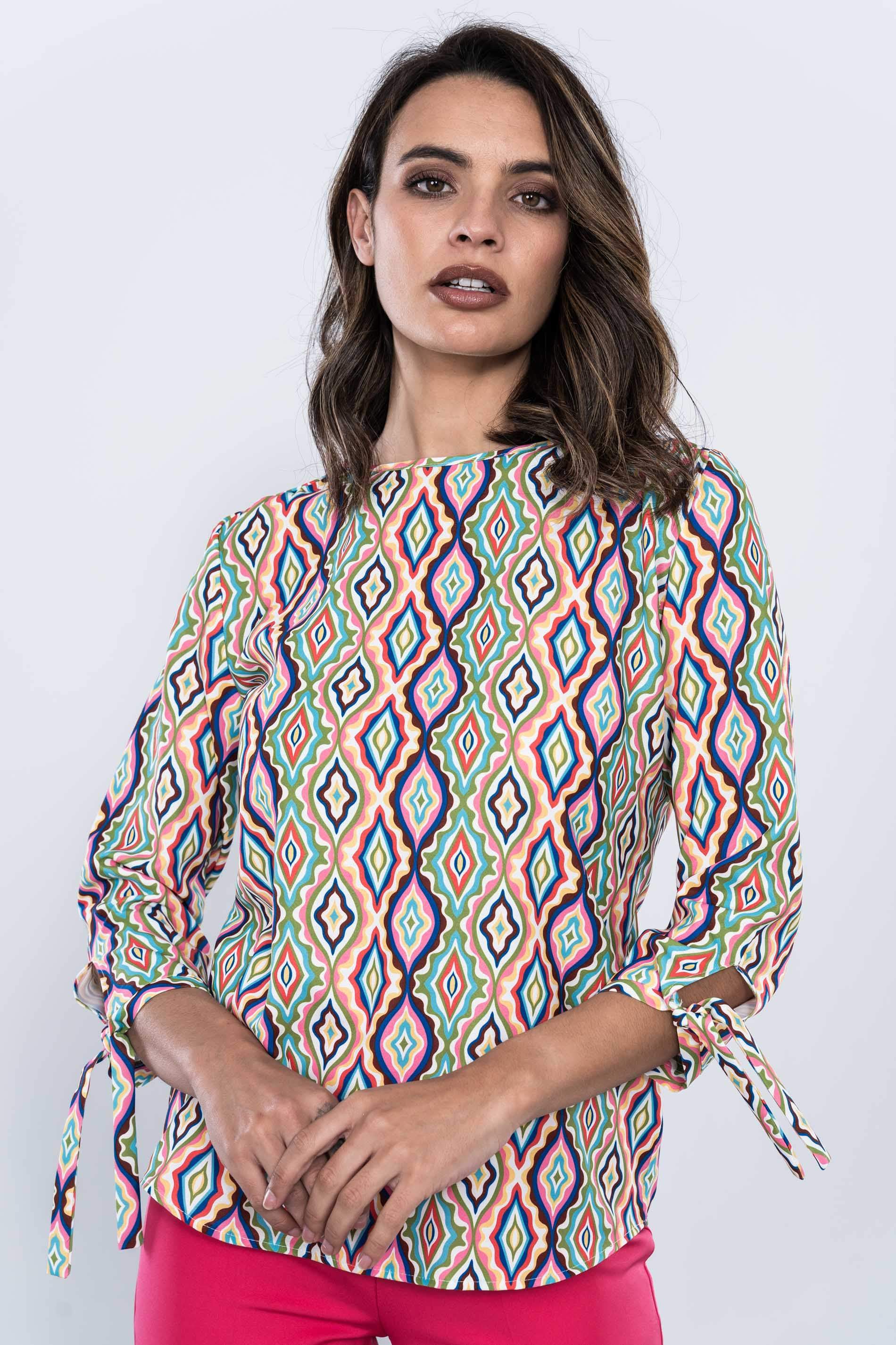 BLUSA LACITOS ROMBOS COLOR