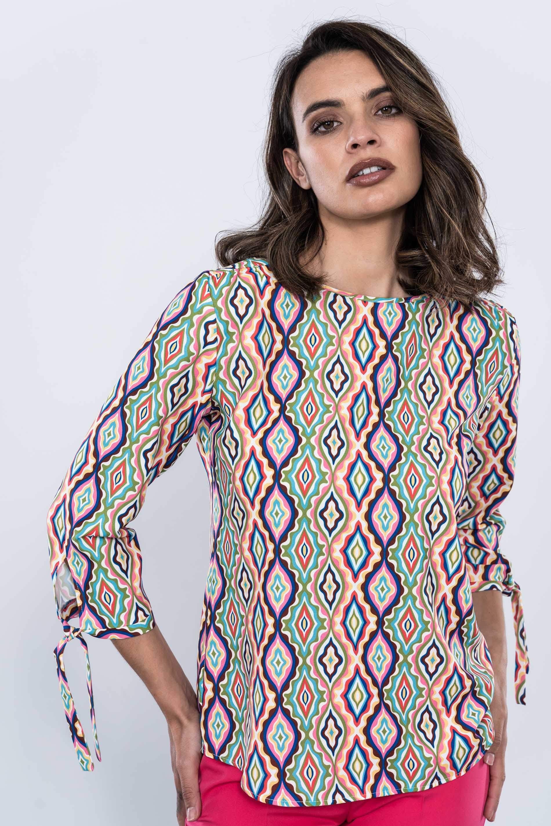 BLUSA LACITOS ROMBOS COLOR