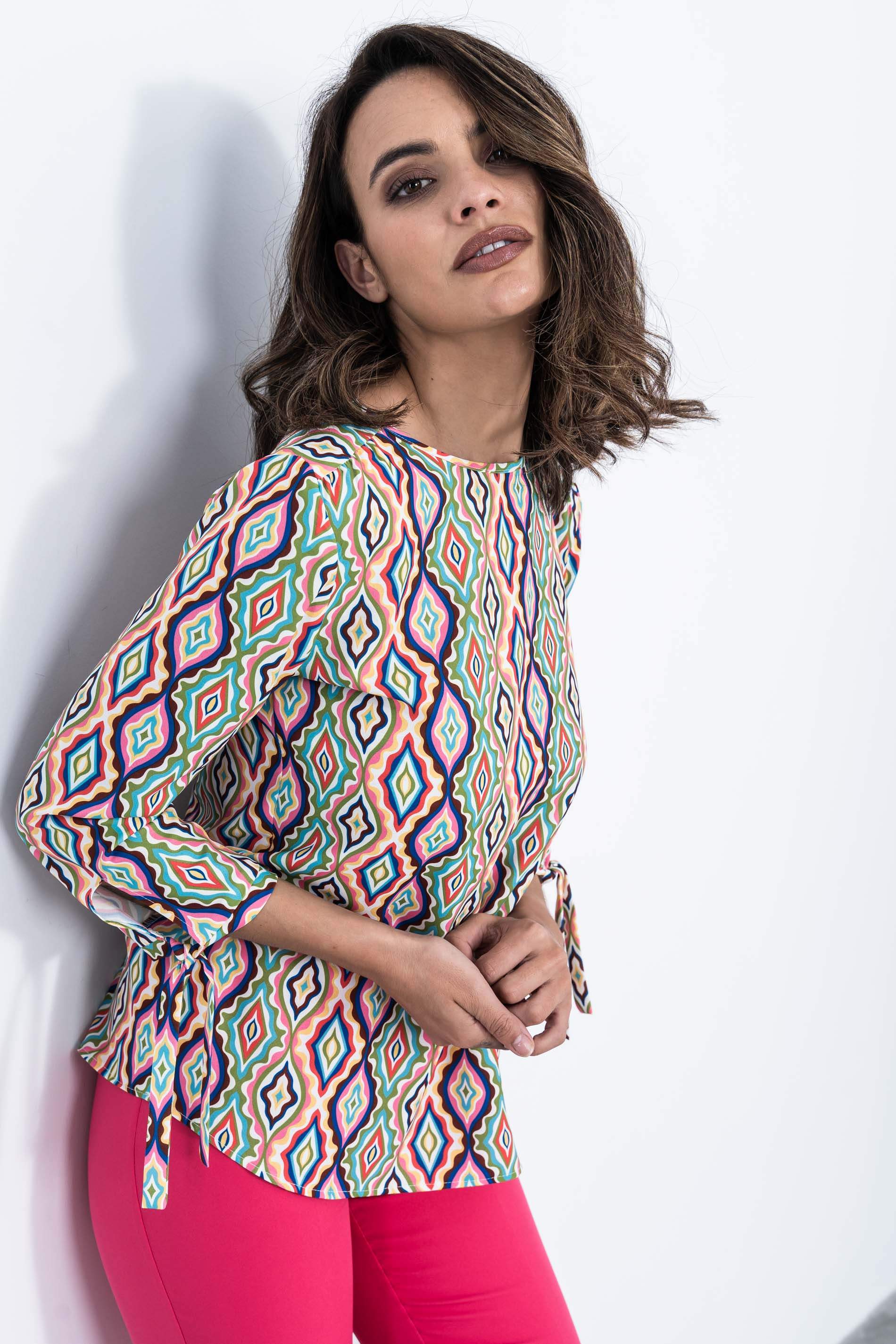 BLUSA LACITOS ROMBOS COLOR