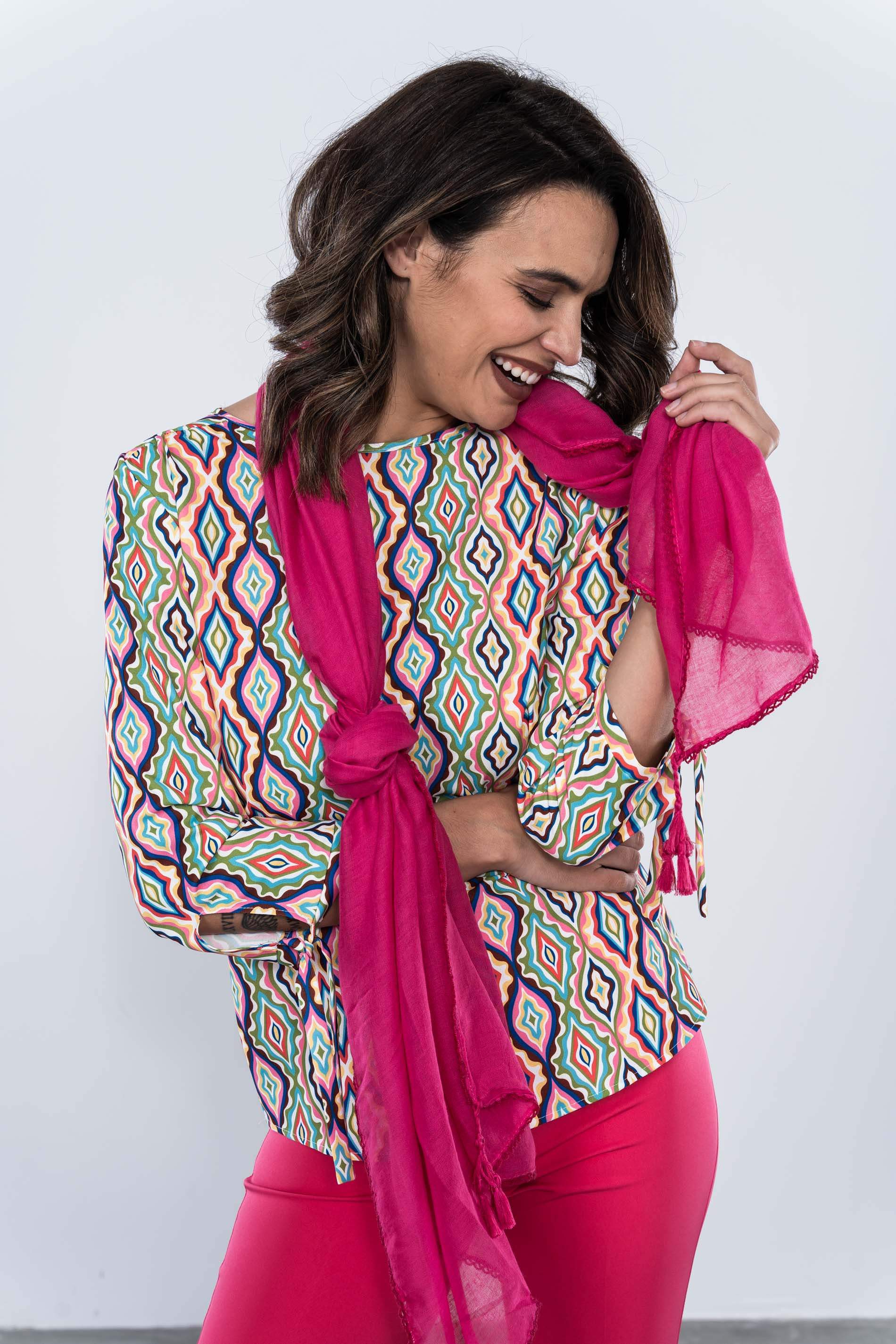 BLUSA LACITOS ROMBOS COLOR