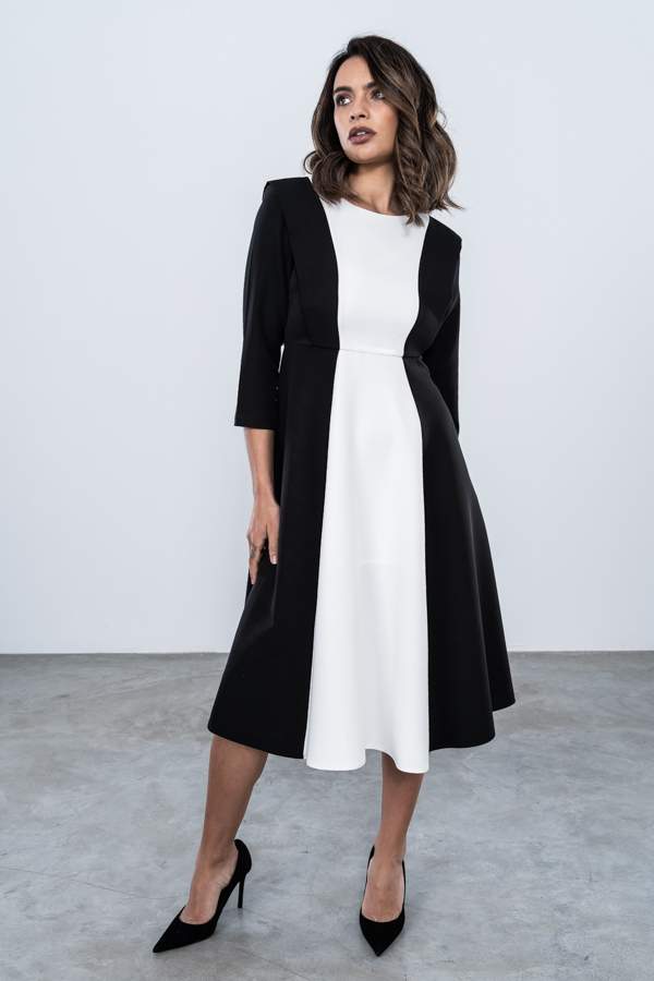 VESTIDO COMBINADO BICOLOR