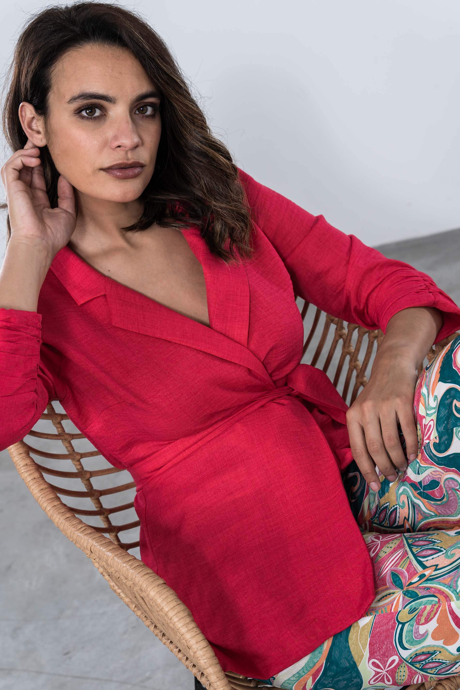 CHAQUETA DETALLE PUÑOS FRESA