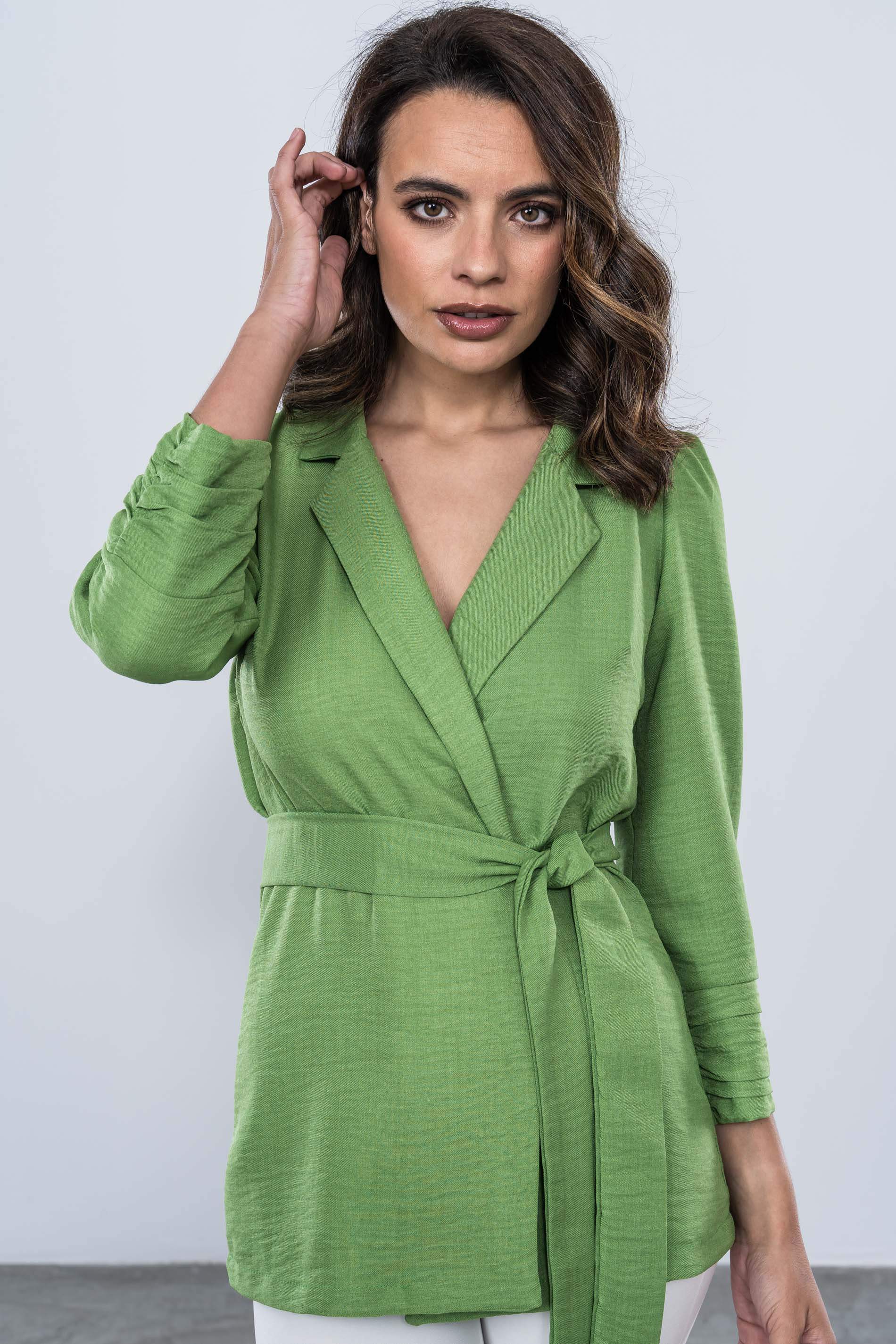 CHAQUETA DETALLE PUÑOS VERDE