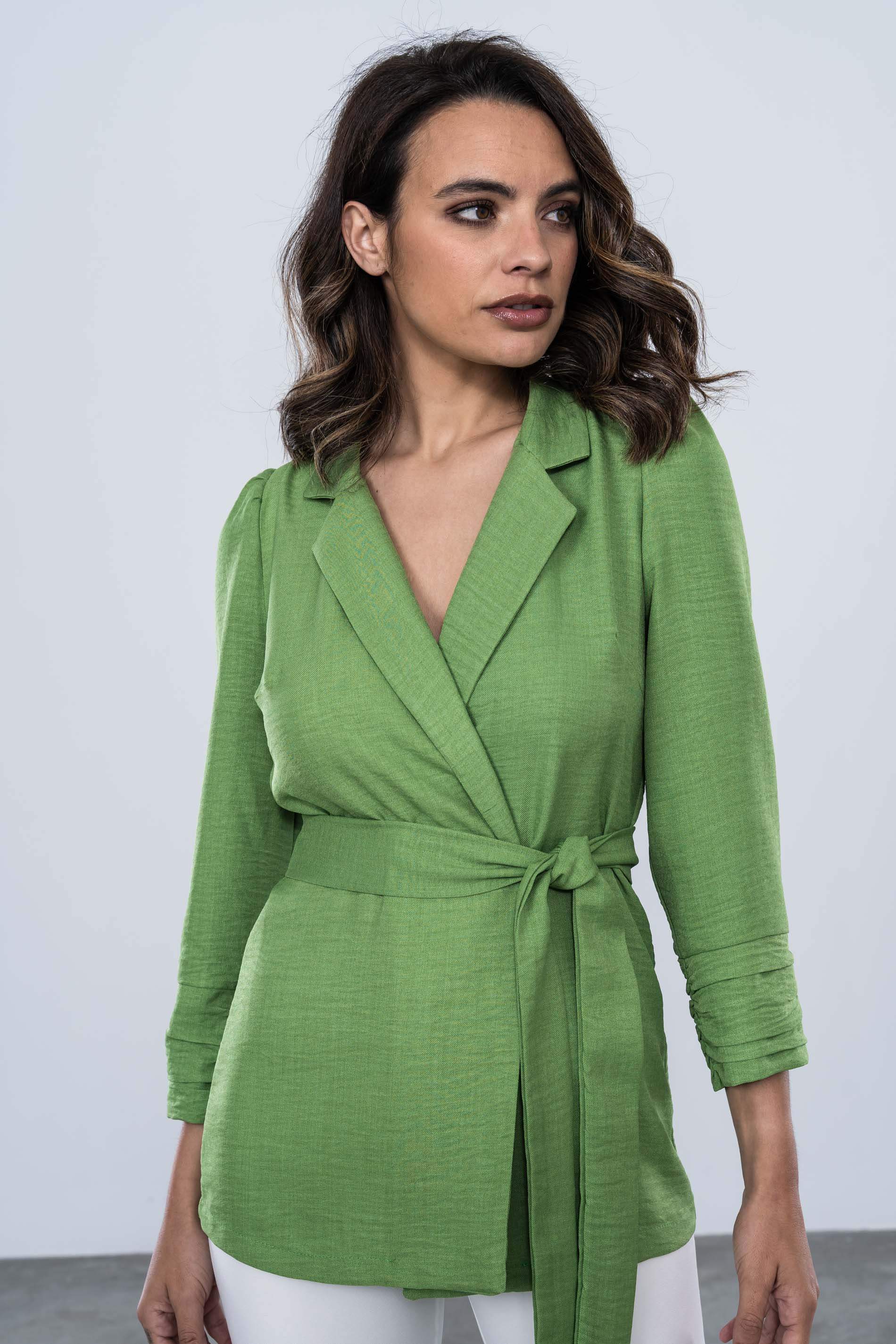 CHAQUETA DETALLE PUÑOS VERDE