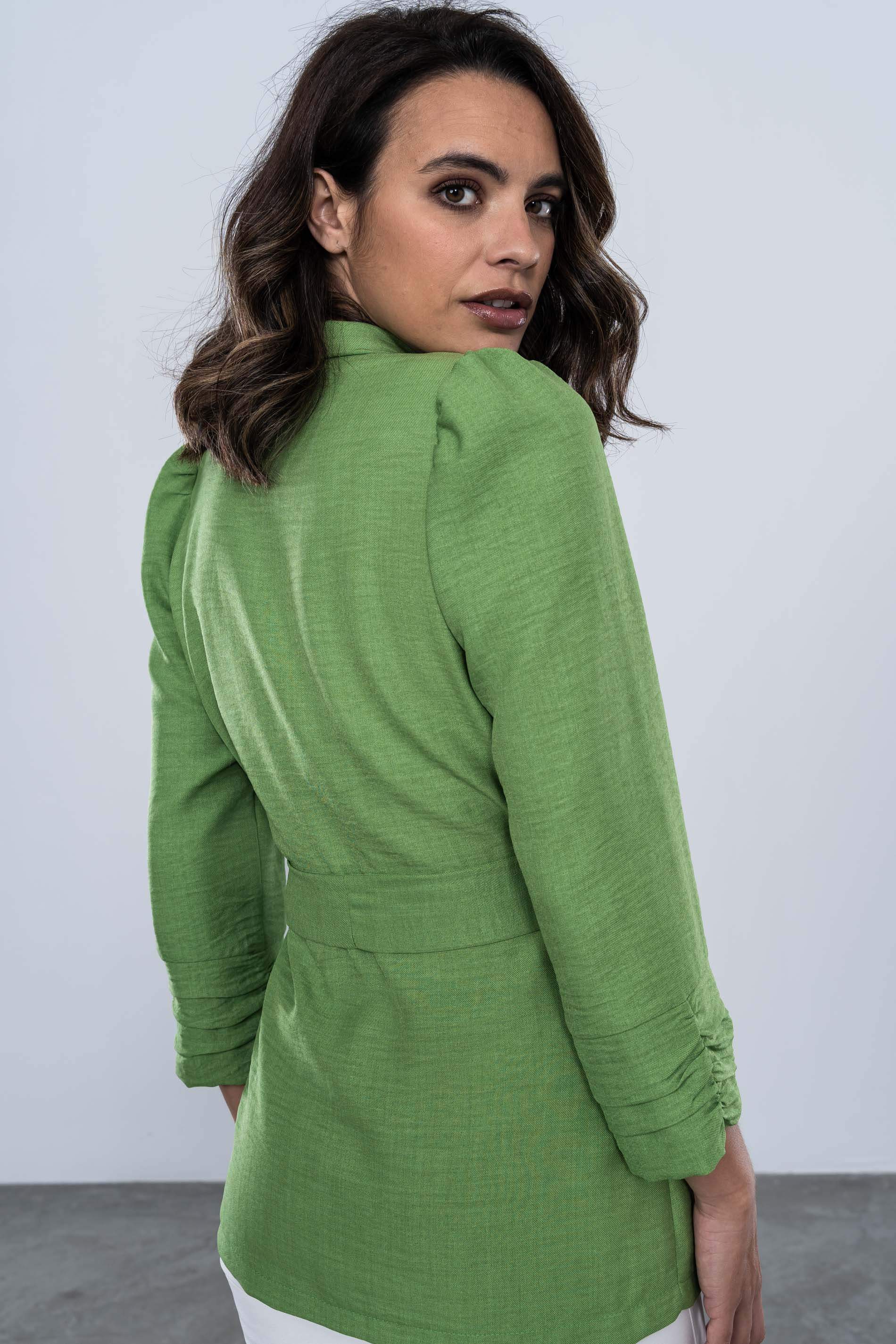 CHAQUETA DETALLE PUÑOS VERDE