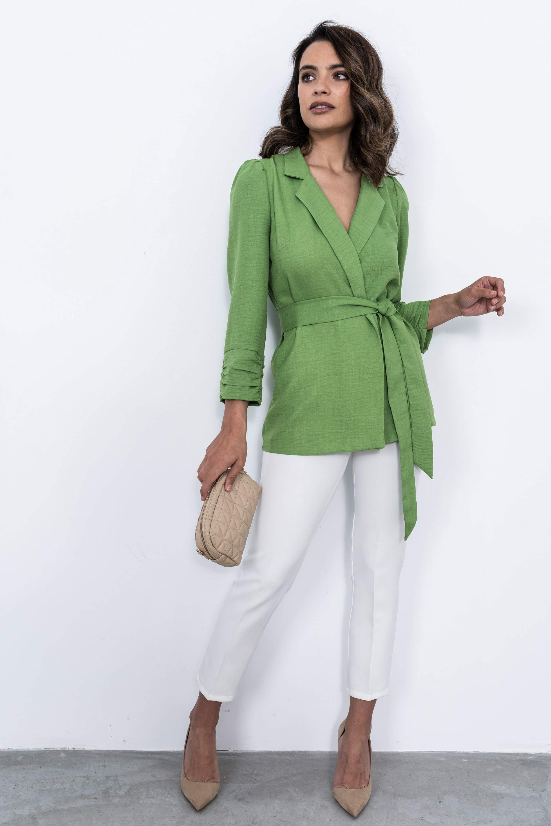 CHAQUETA DETALLE PUÑOS VERDE