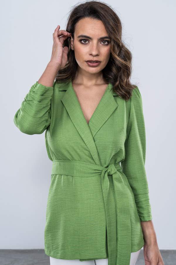 CHAQUETA DETALLE PUÑOS VERDE