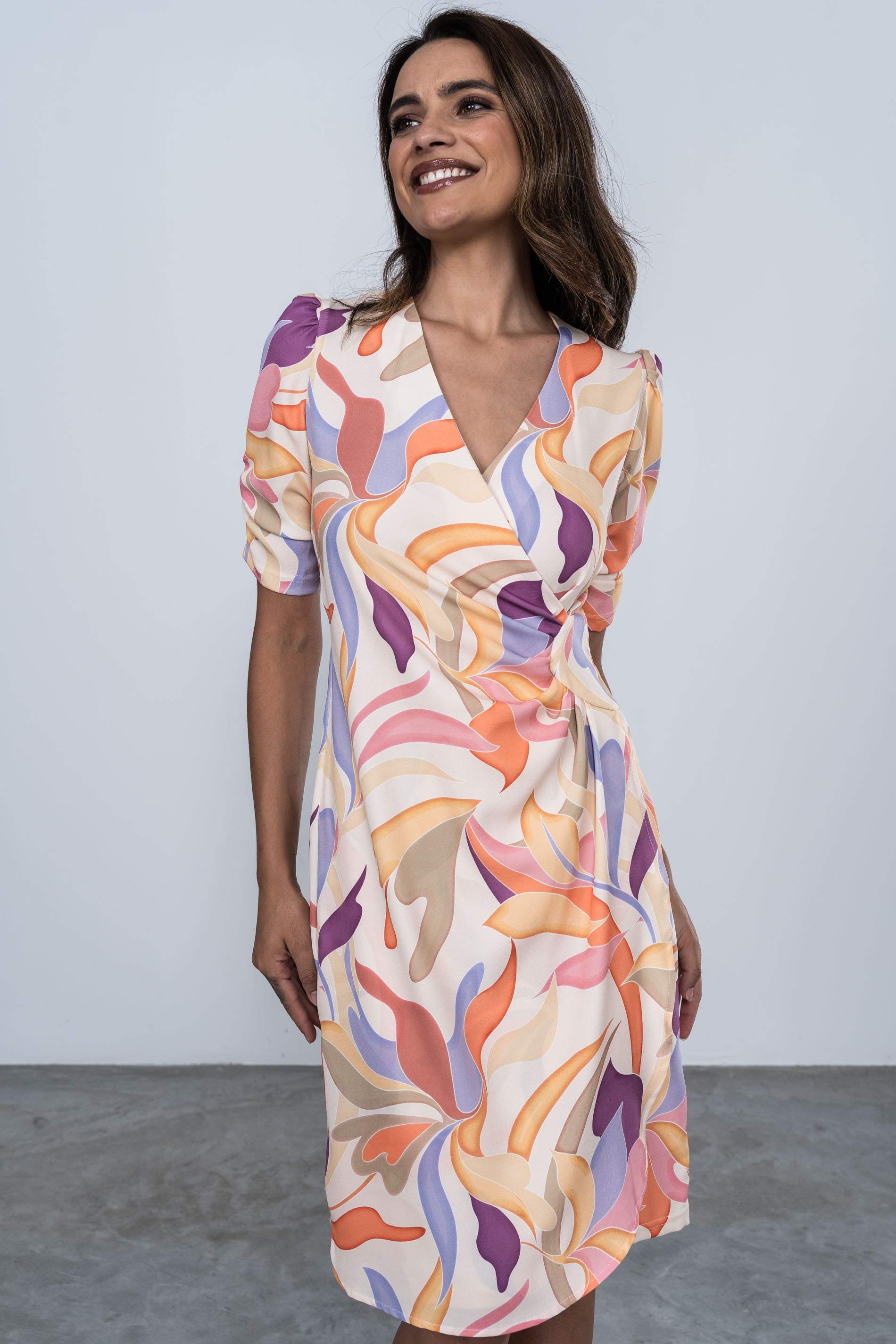 VESTIDO HOJAS DETALLE CINTURA