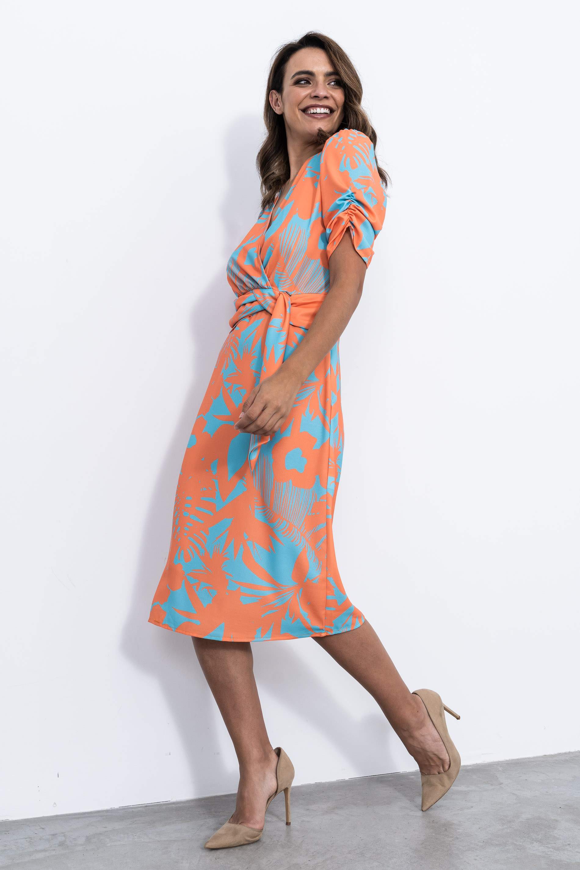 VESTIDO ESTAMPADO BICOLOR