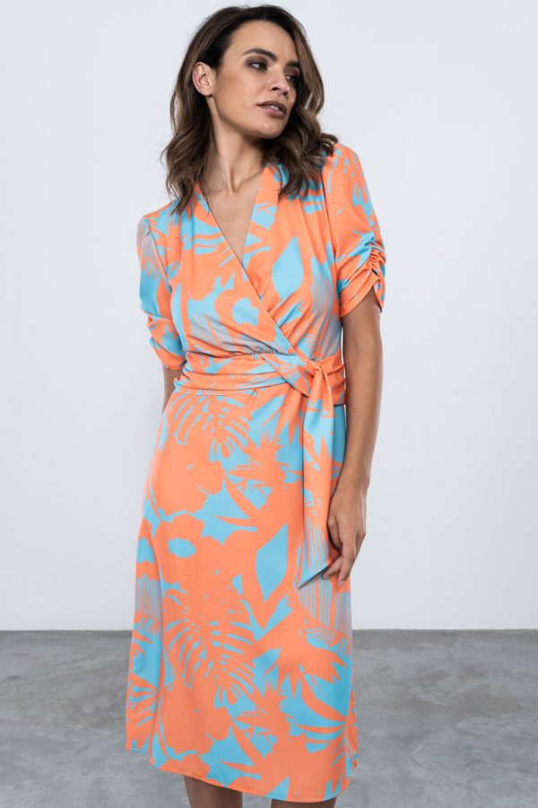 VESTIDO ESTAMPADO BICOLOR