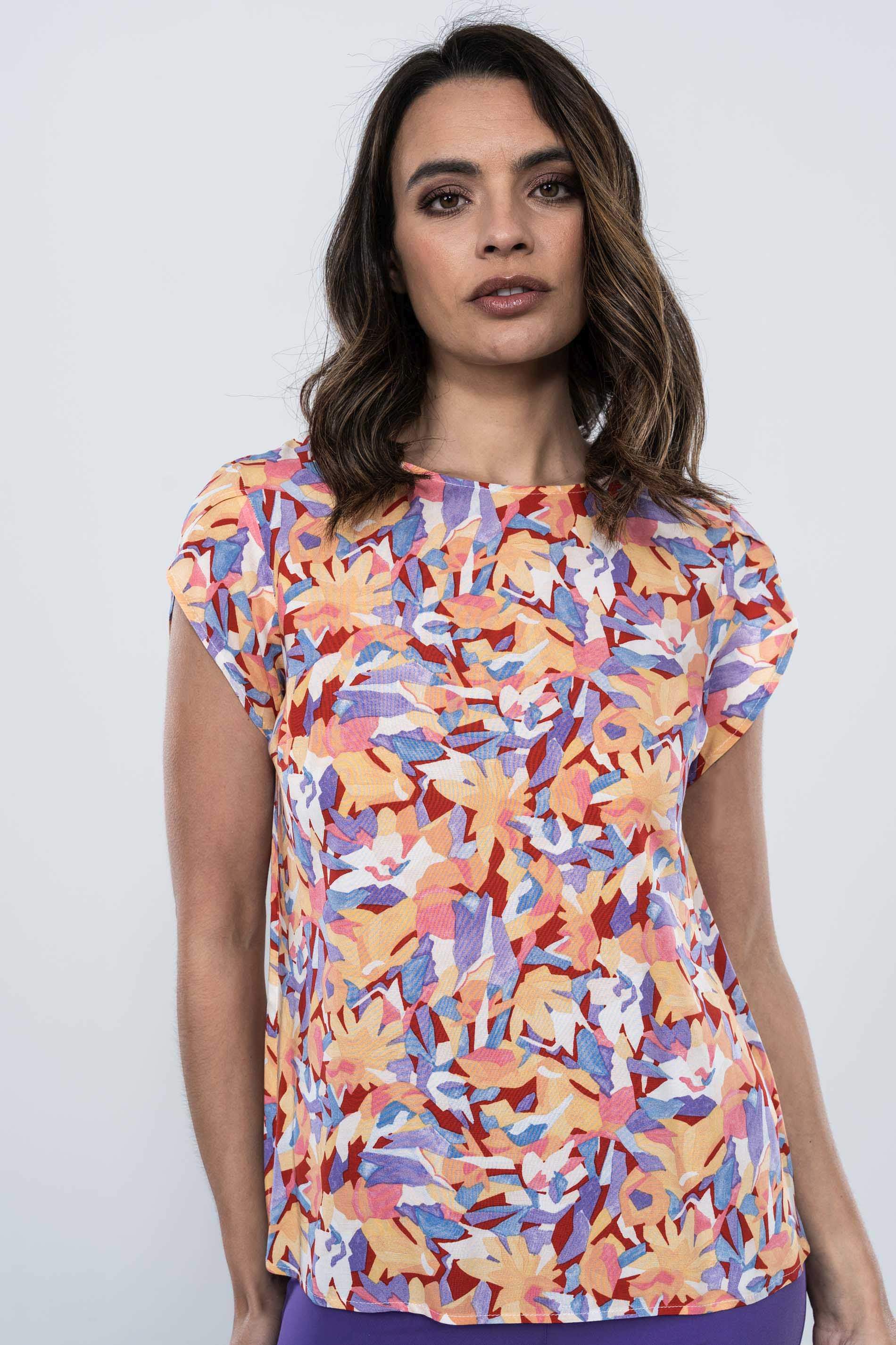 BLUSA MANGA CRUZADA RAMILLETES