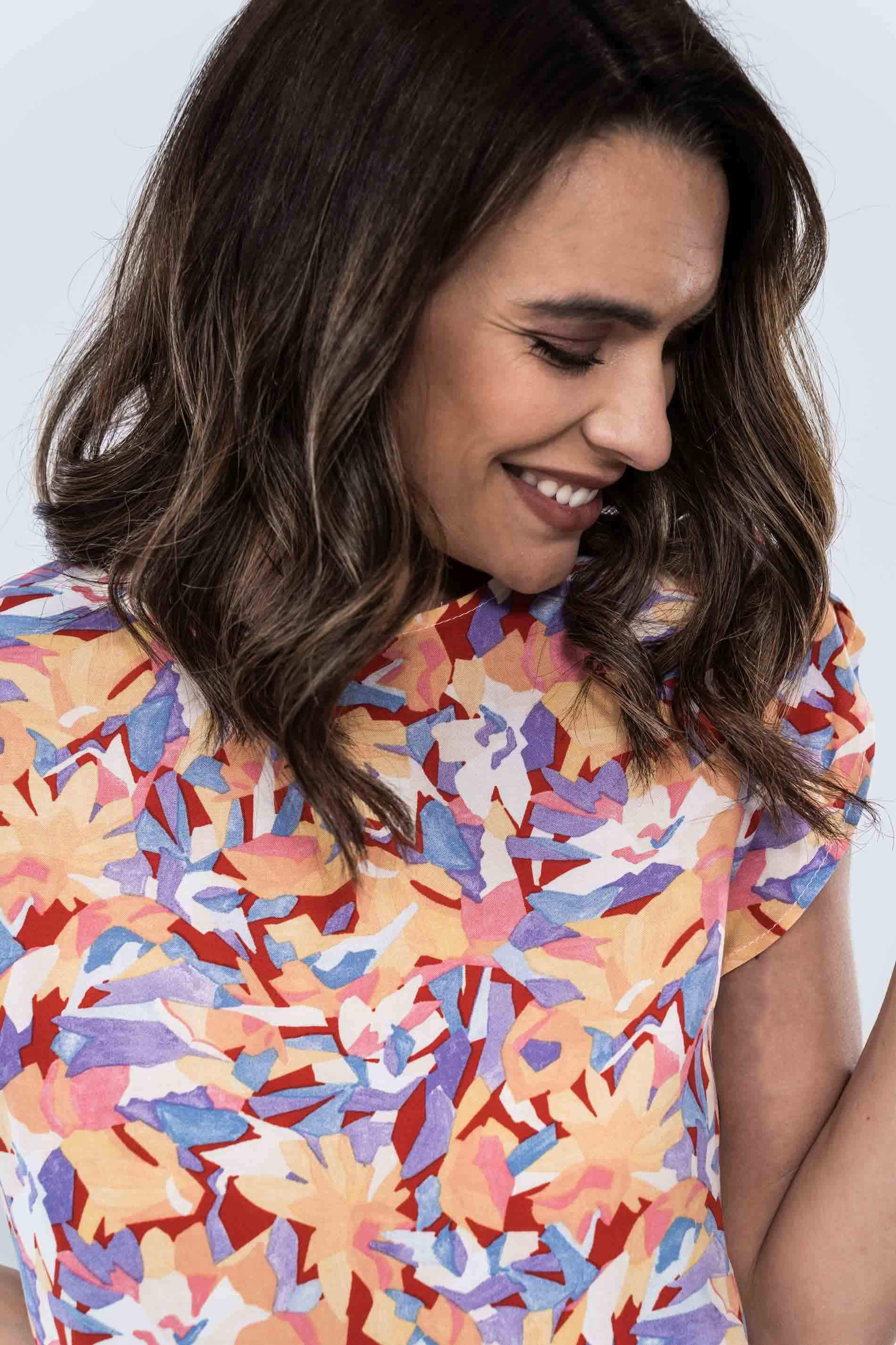 BLUSA MANGA CRUZADA RAMILLETES
