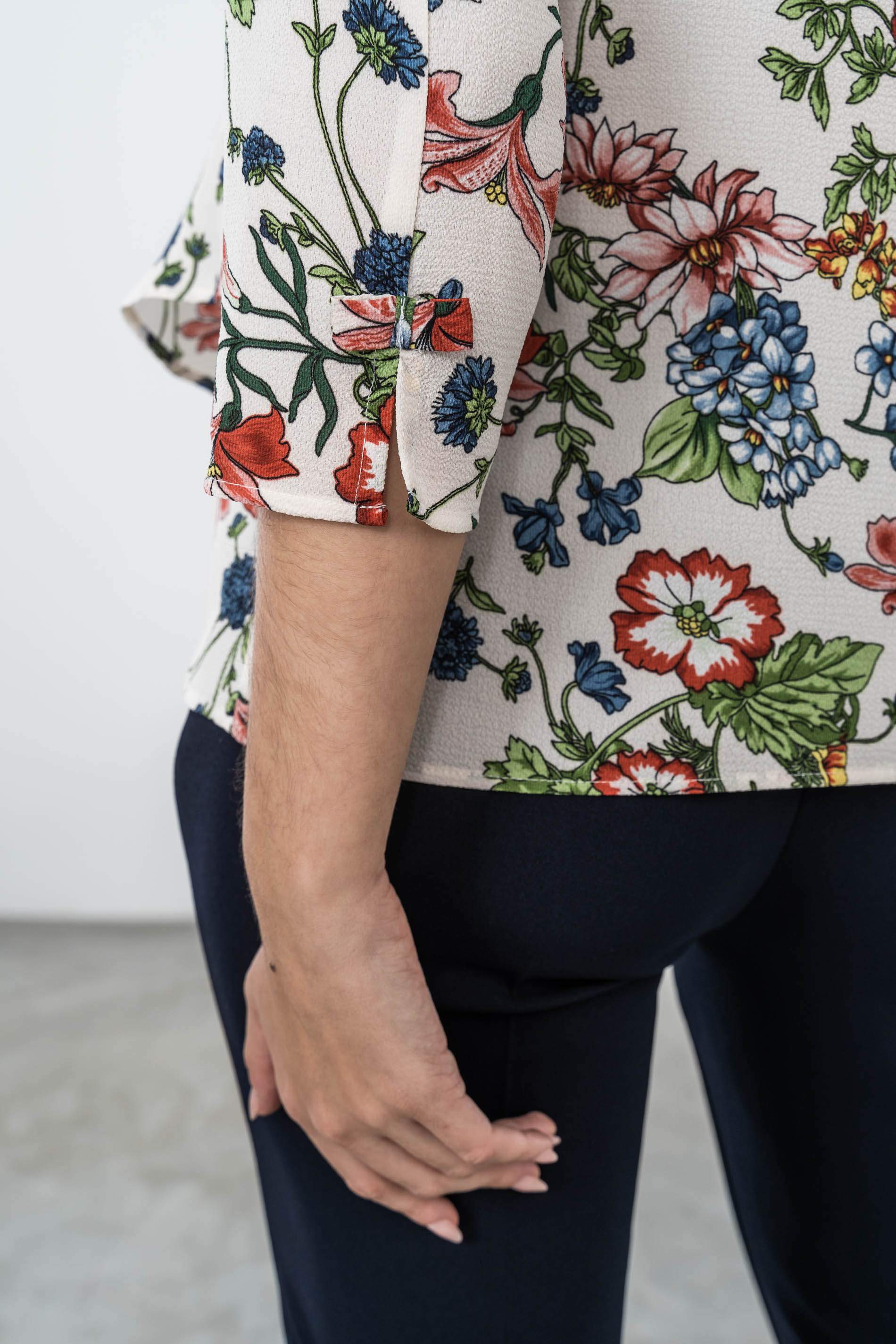 BLUSA CAPA DELANTERA AMAPOLAS BEIGE