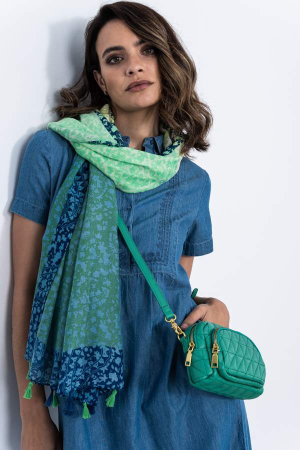 VESTIDO DENIM BORDADO AL TONO MC