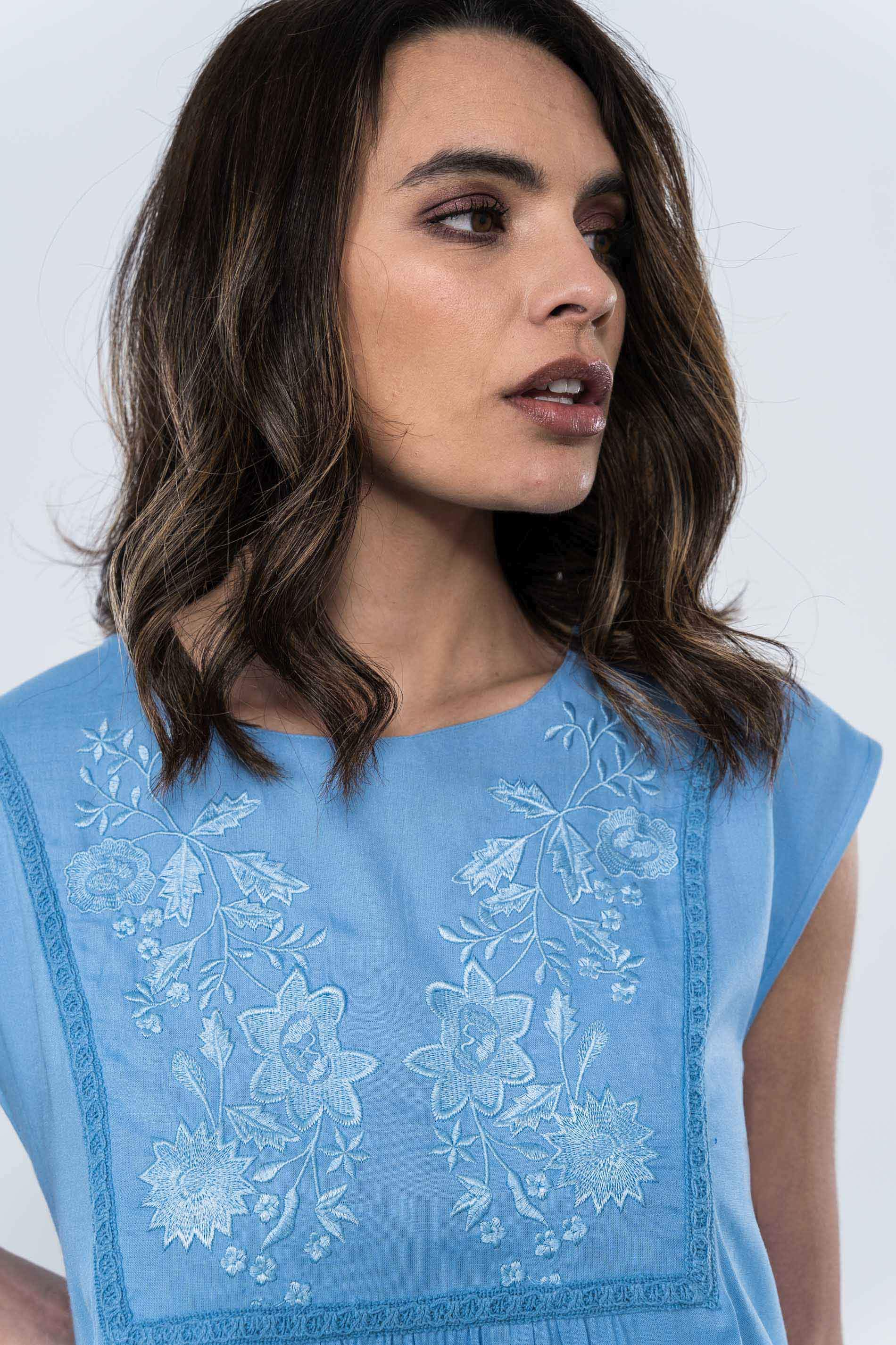 VESTIDO BORDADO A TONO MS