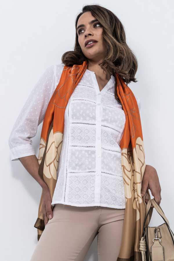 BLUSA PLUMETI PANELES BORDADOS MF