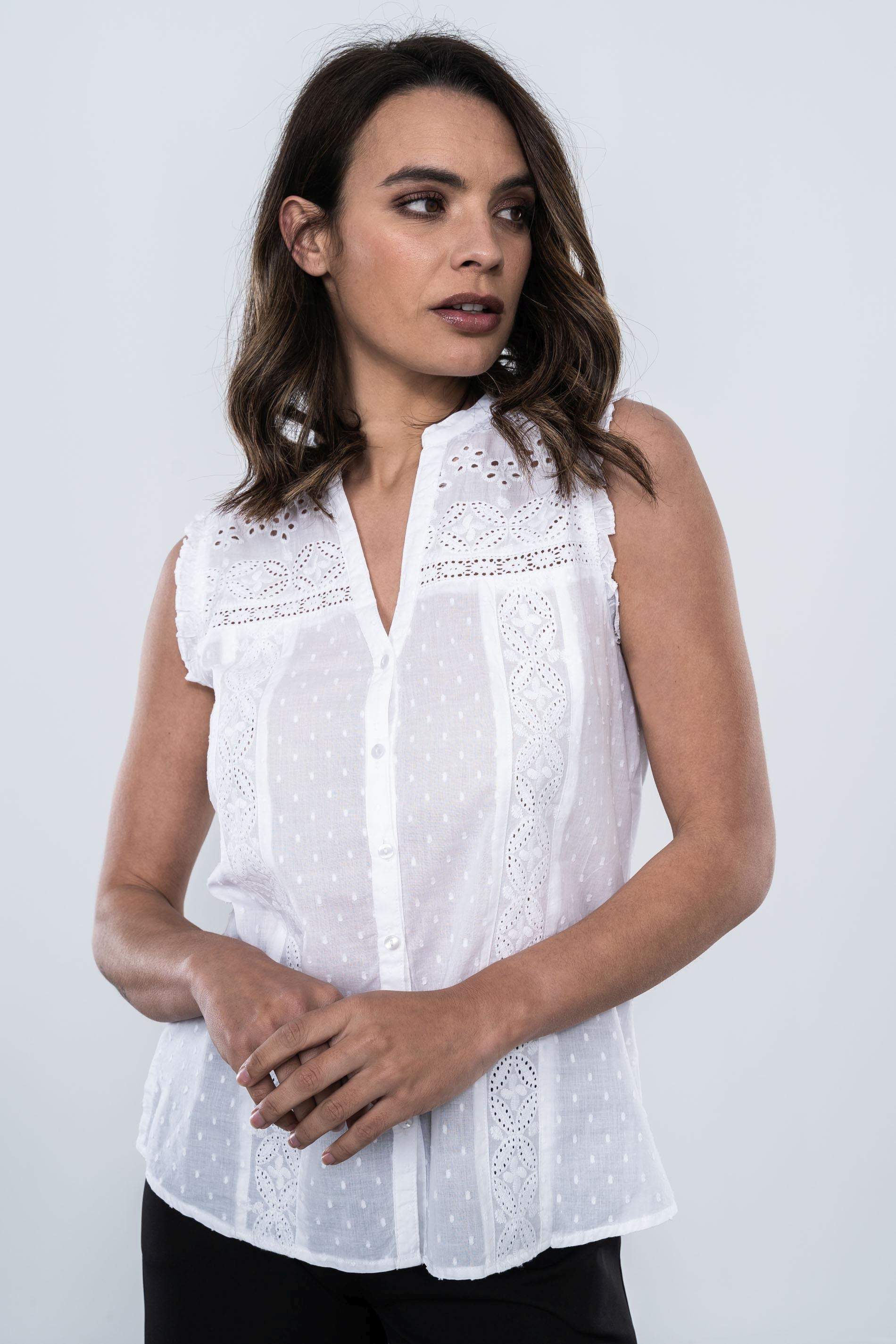 BLUSA PLUMETI CANESÚ BORDADO MS